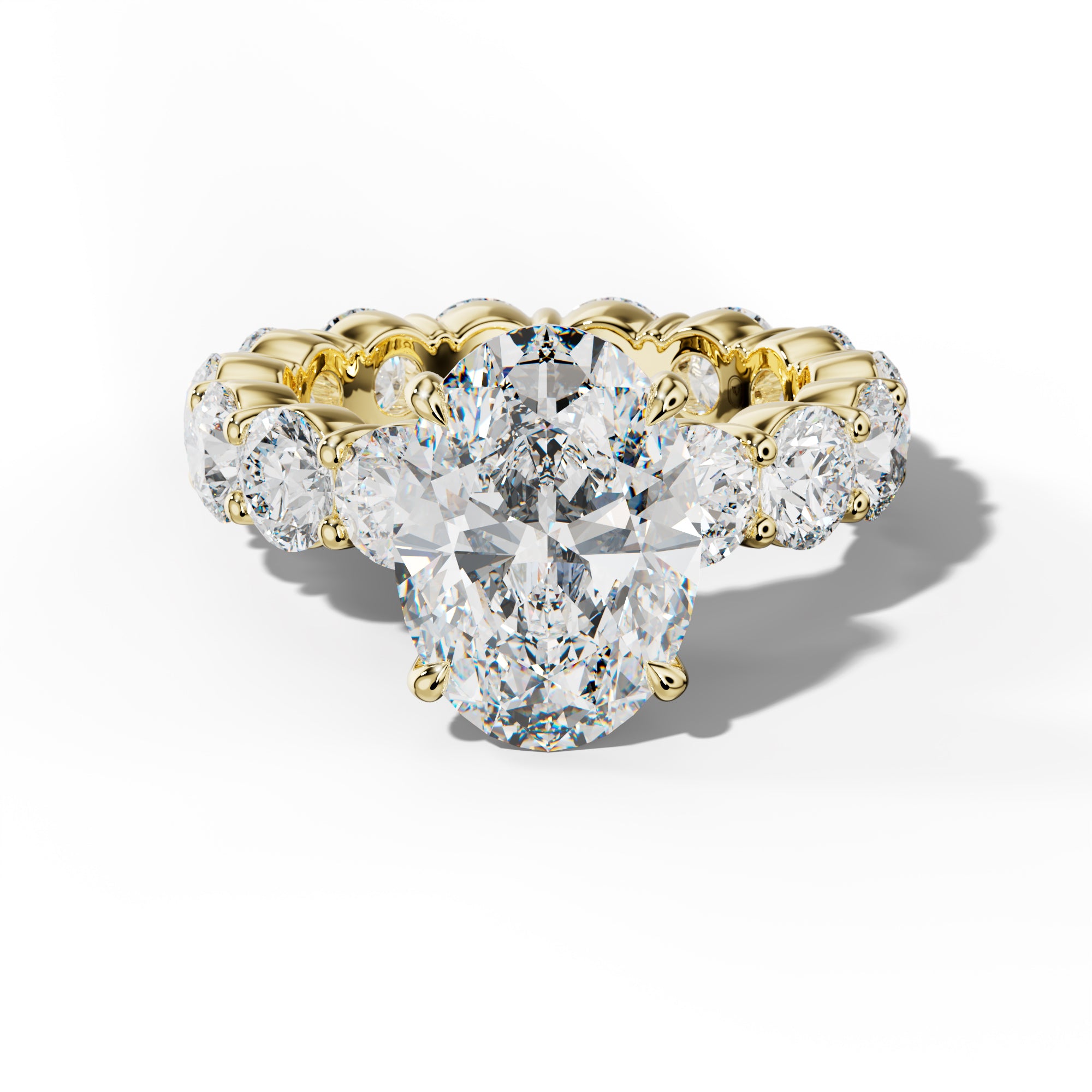 Fernanda Oval Diamond Engagement Ring With Round Side Stones