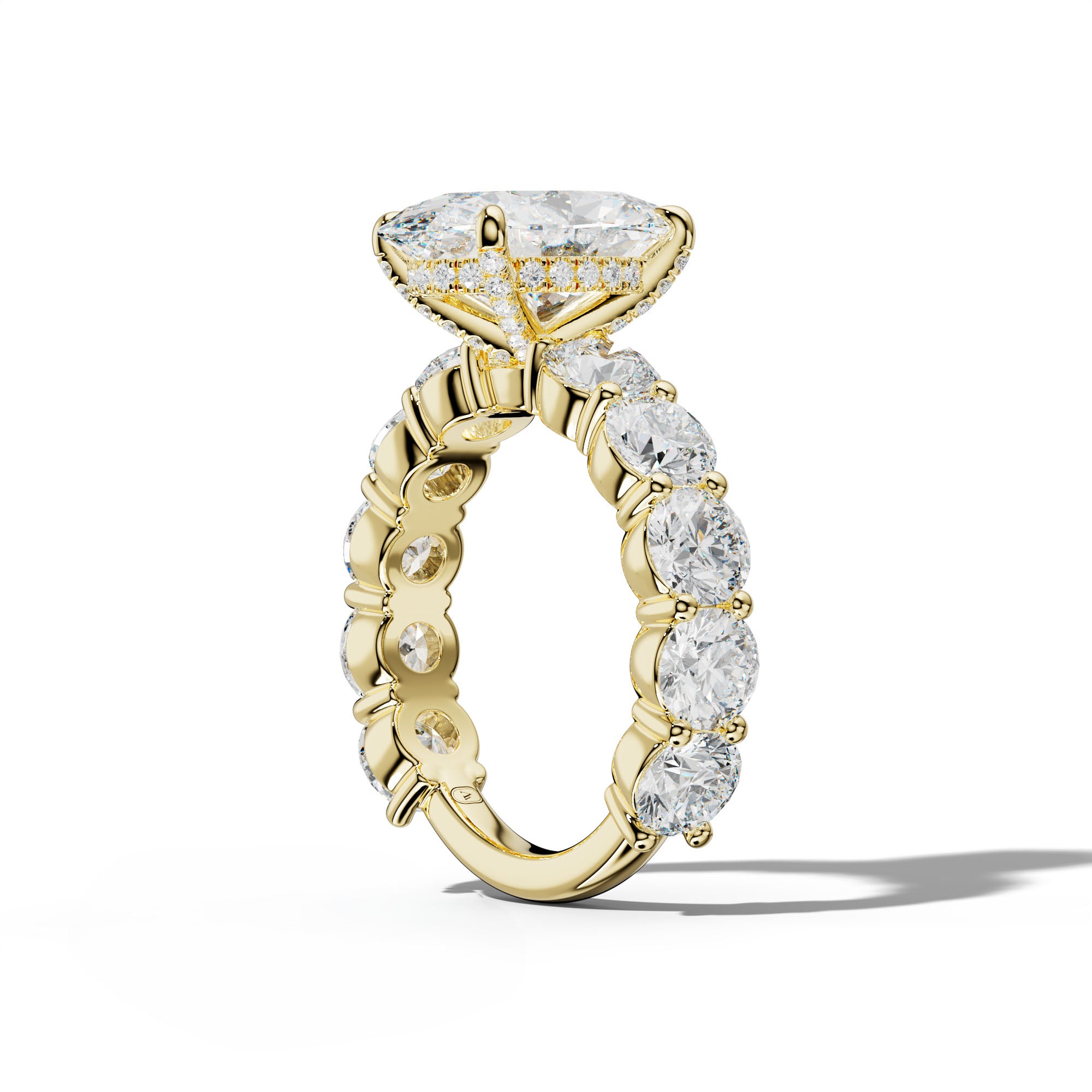 Marley Oval Diamond Engagement Ring With Round Side Stones