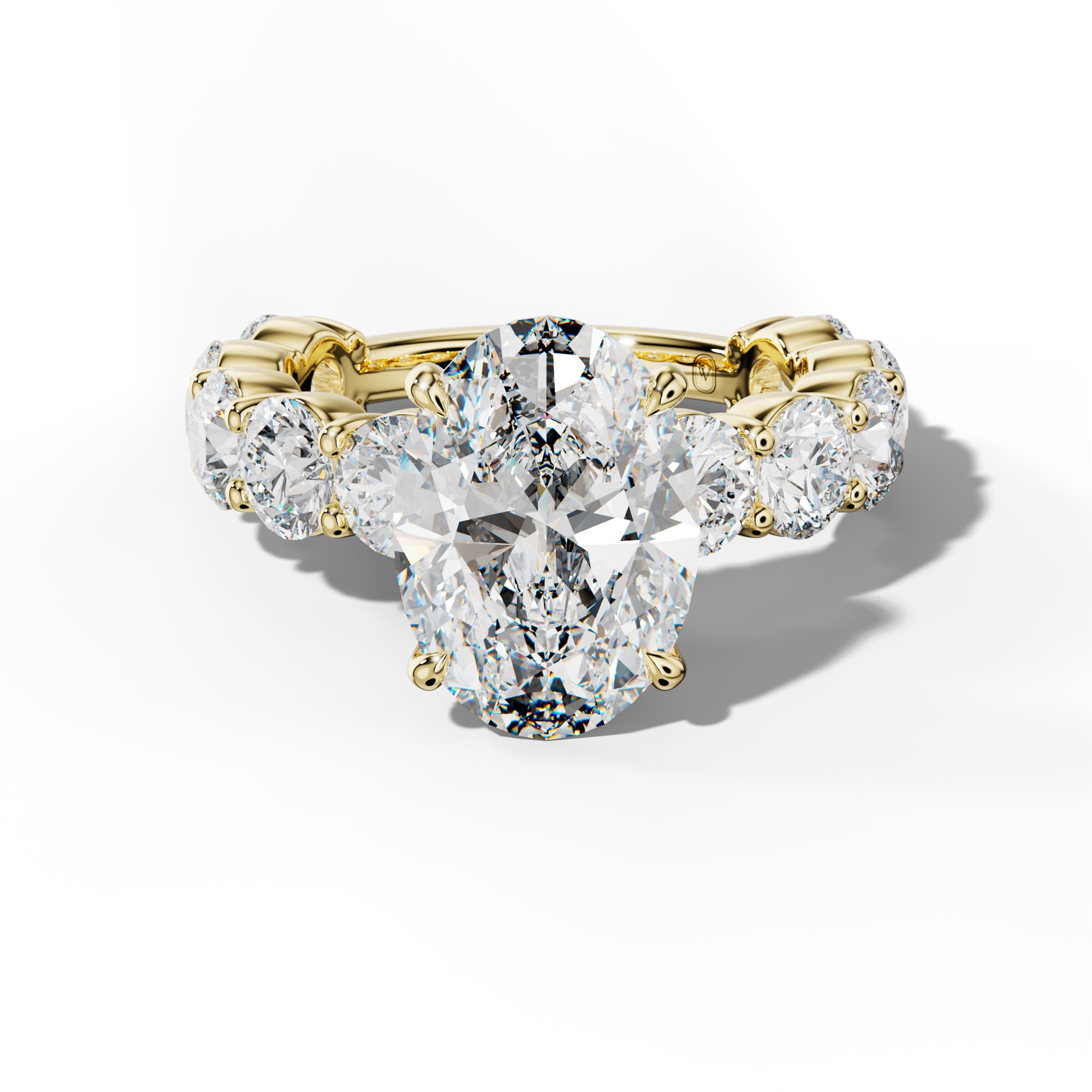 Marley Oval Diamond Engagement Ring With Round Side Stones