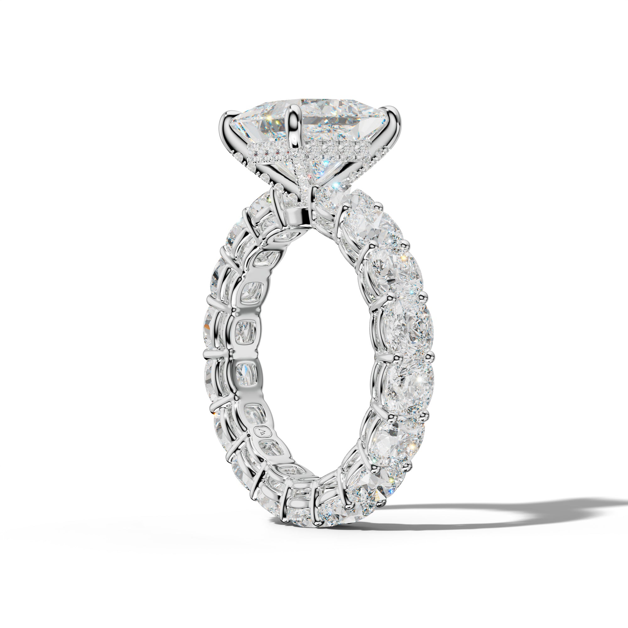 Celine Princess Cut Engagement Ring With Cushion Side Stones