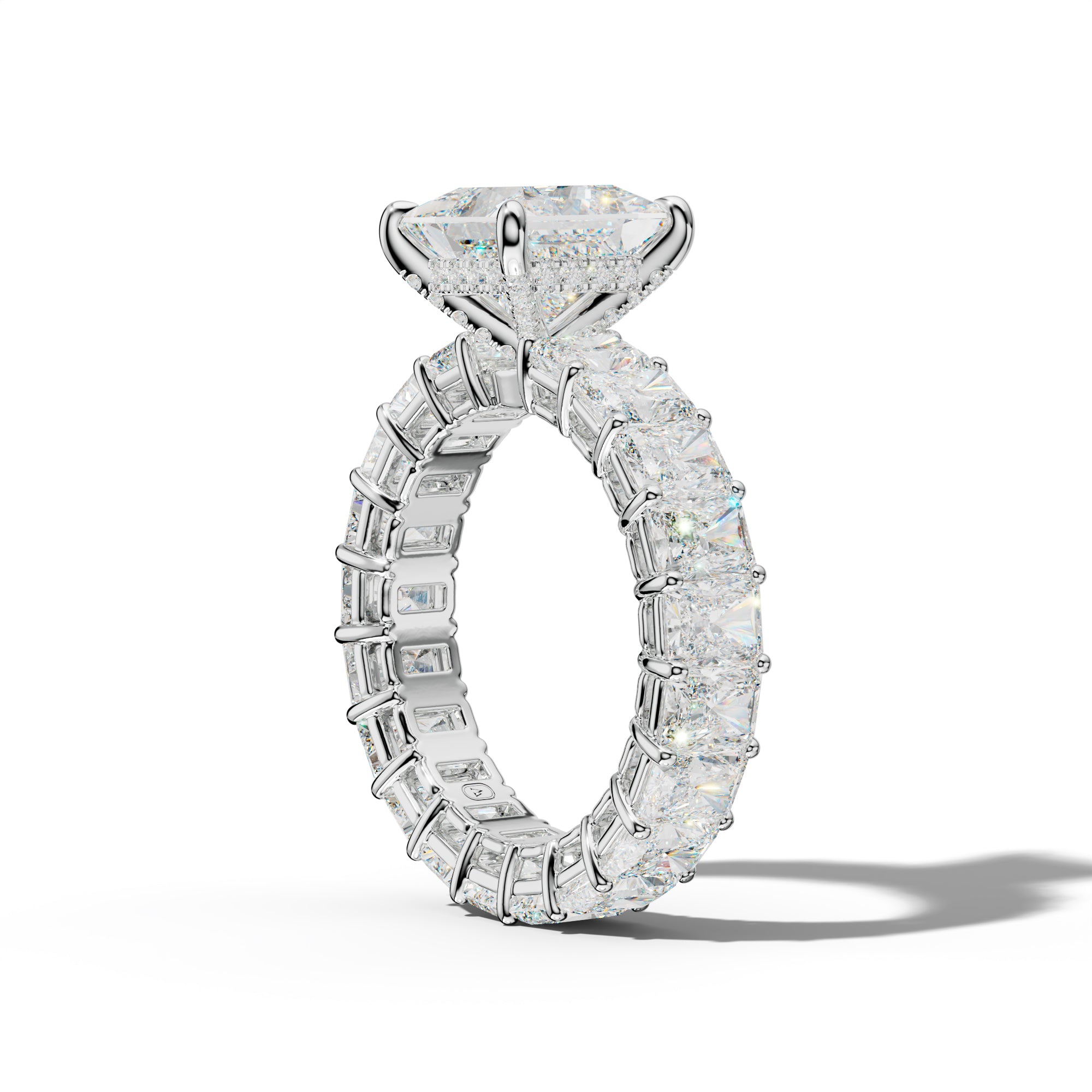 Soraya Princess Cut Engagement Ring With Radiant Side Stones