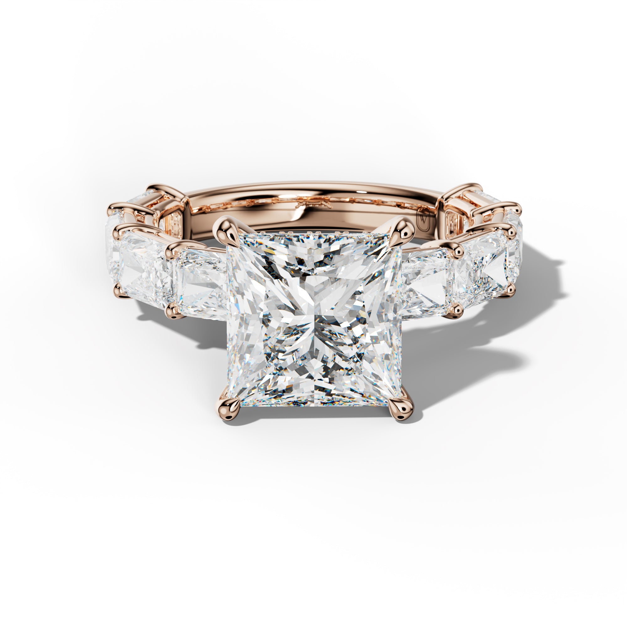 Raelynn Princess Cut Engagement Ring With East West Radiant Side Stones