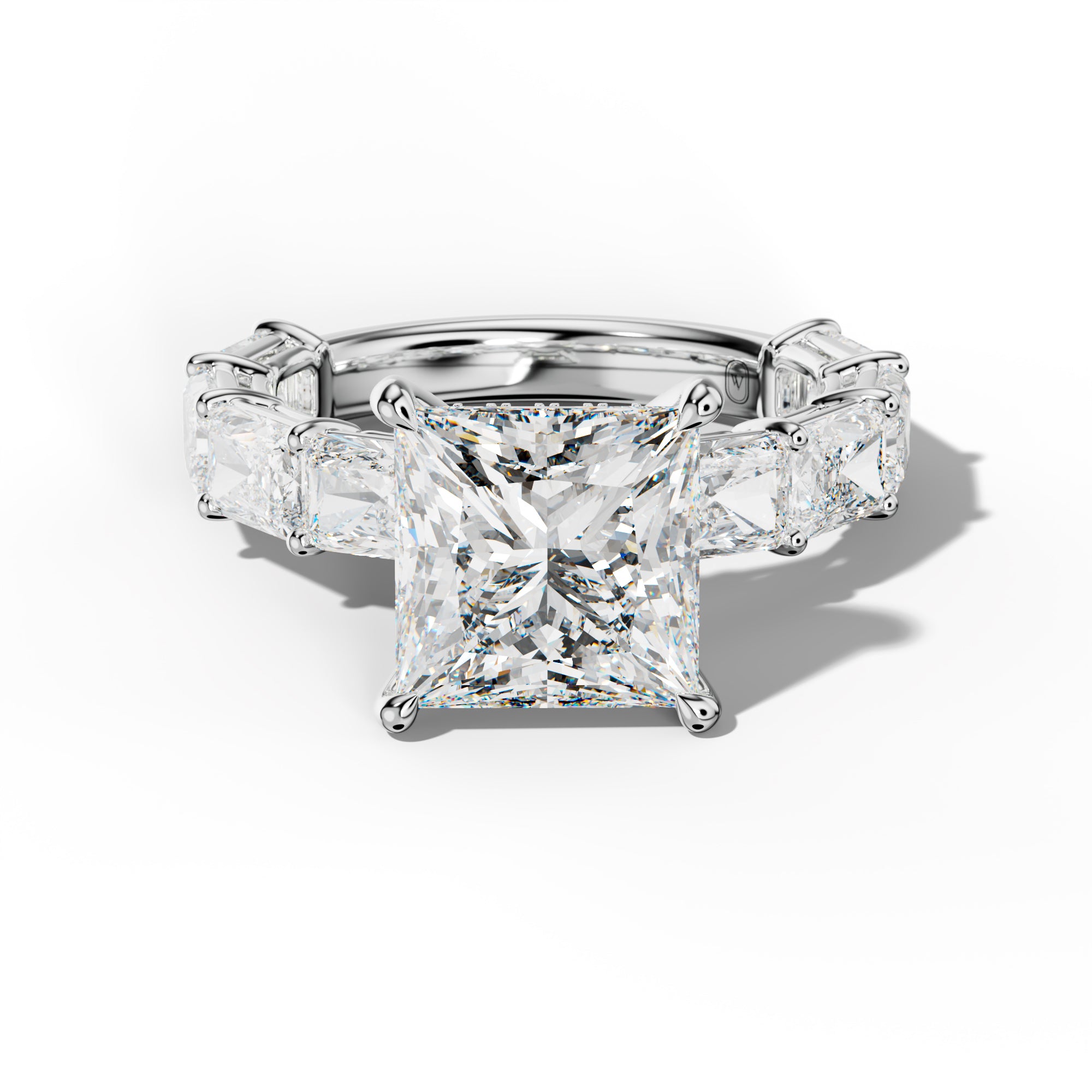 Raelynn Princess Cut Engagement Ring With East West Radiant Side Stones