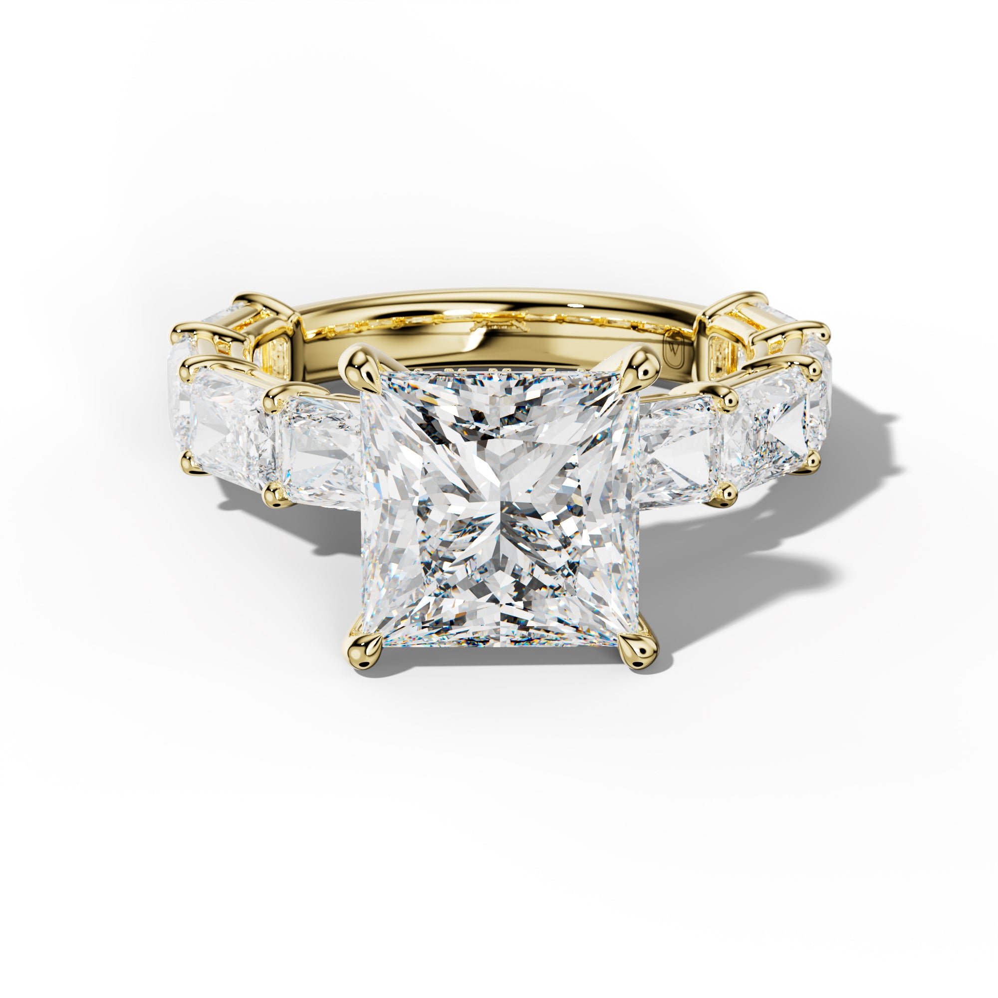 Raelynn Princess Cut Engagement Ring With East West Radiant Side Stones