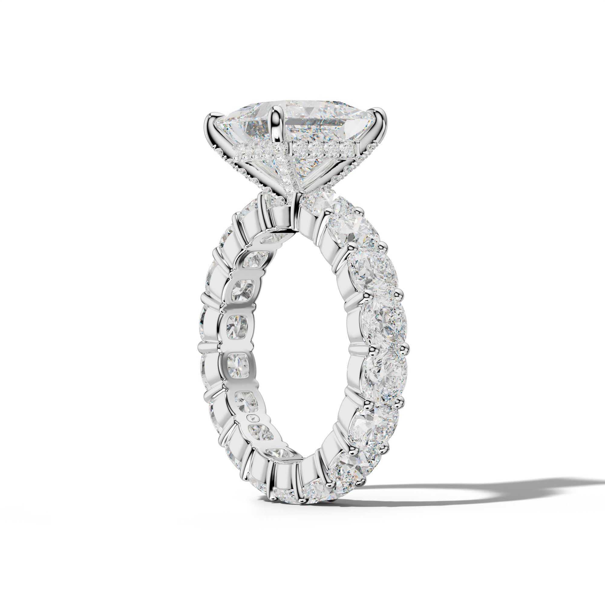 Teagan Princess Cut Engagement Ring With Cushion Side Stones