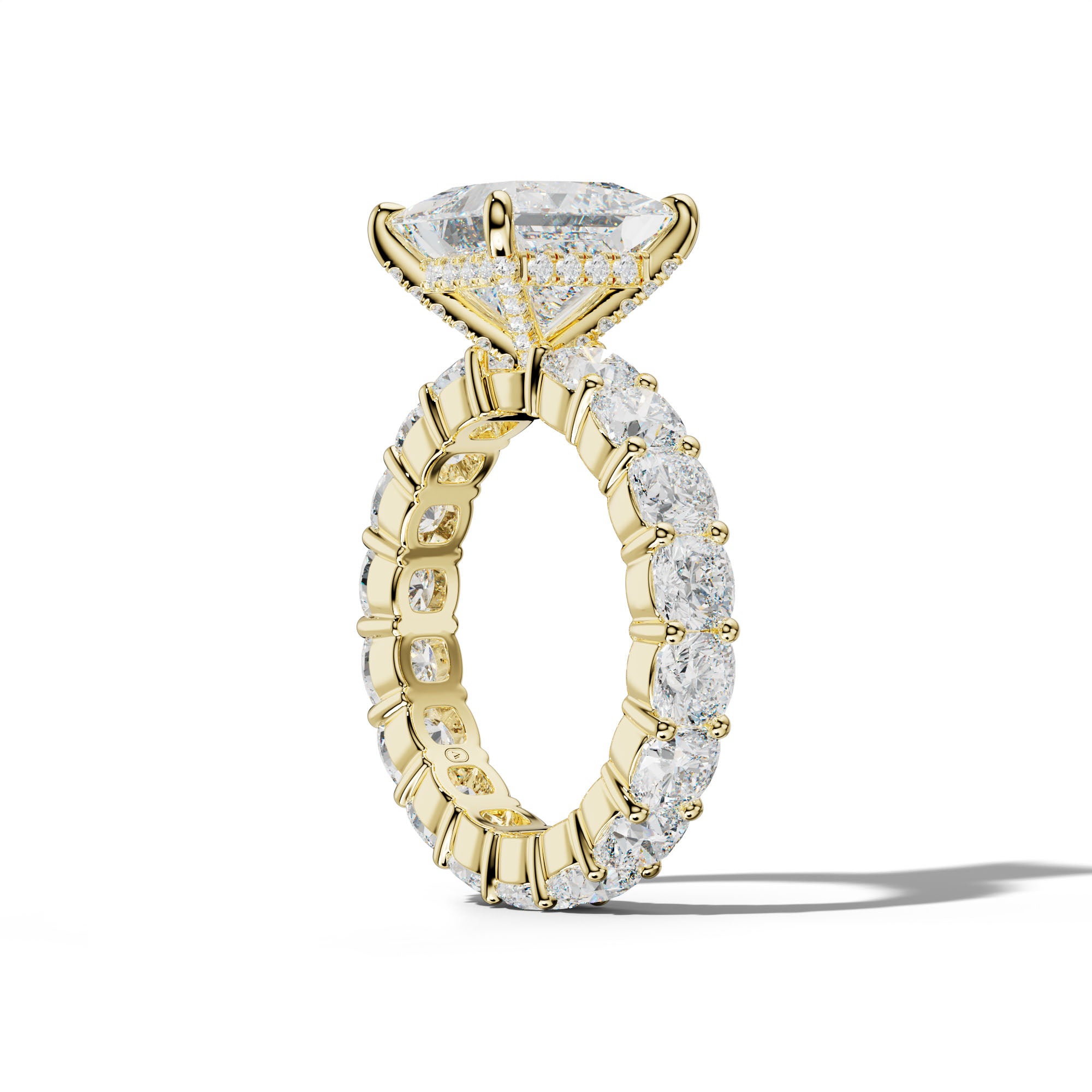 Teagan Princess Cut Engagement Ring With Cushion Side Stones