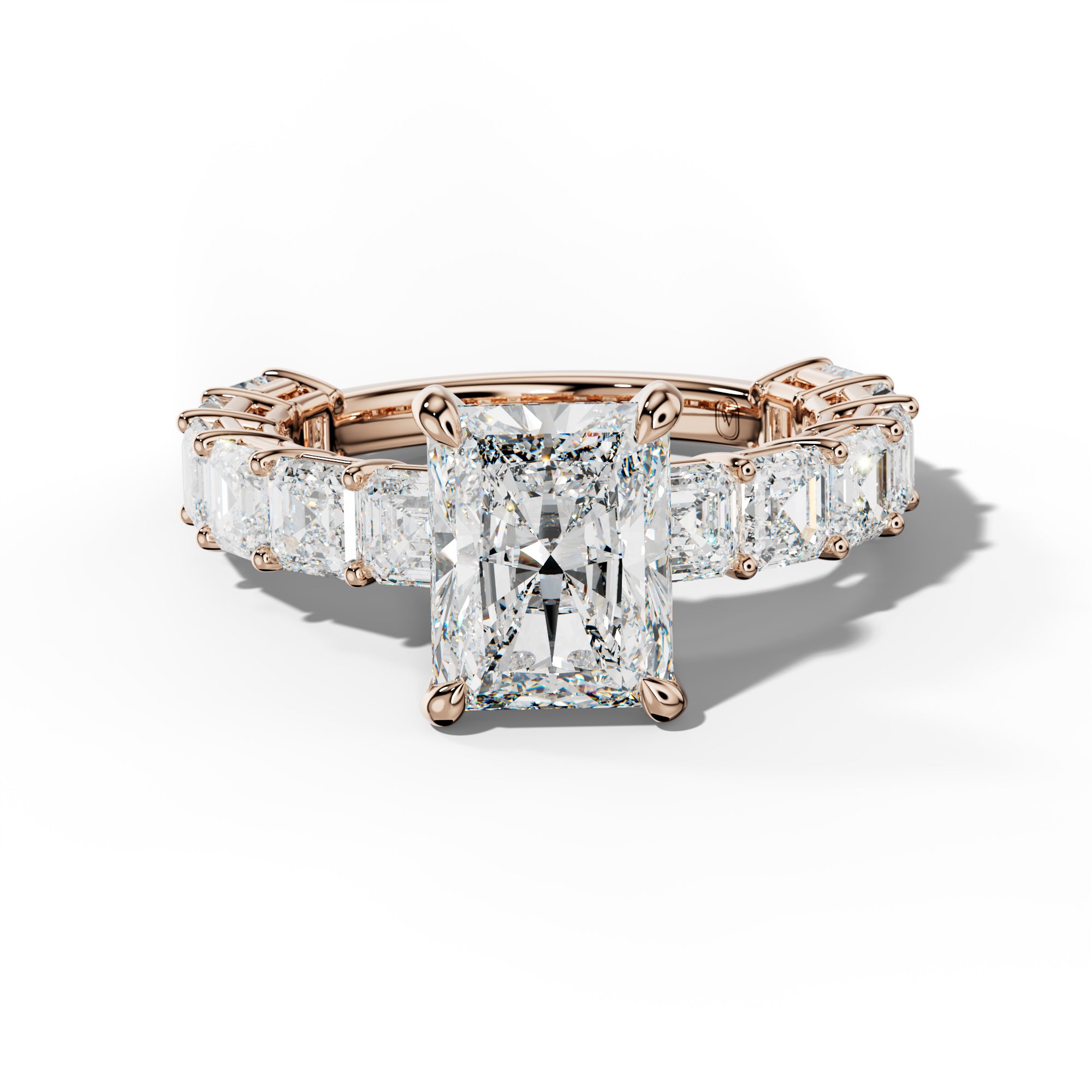Demi Radiant Diamond Engagement Ring With Asscher Side Stones