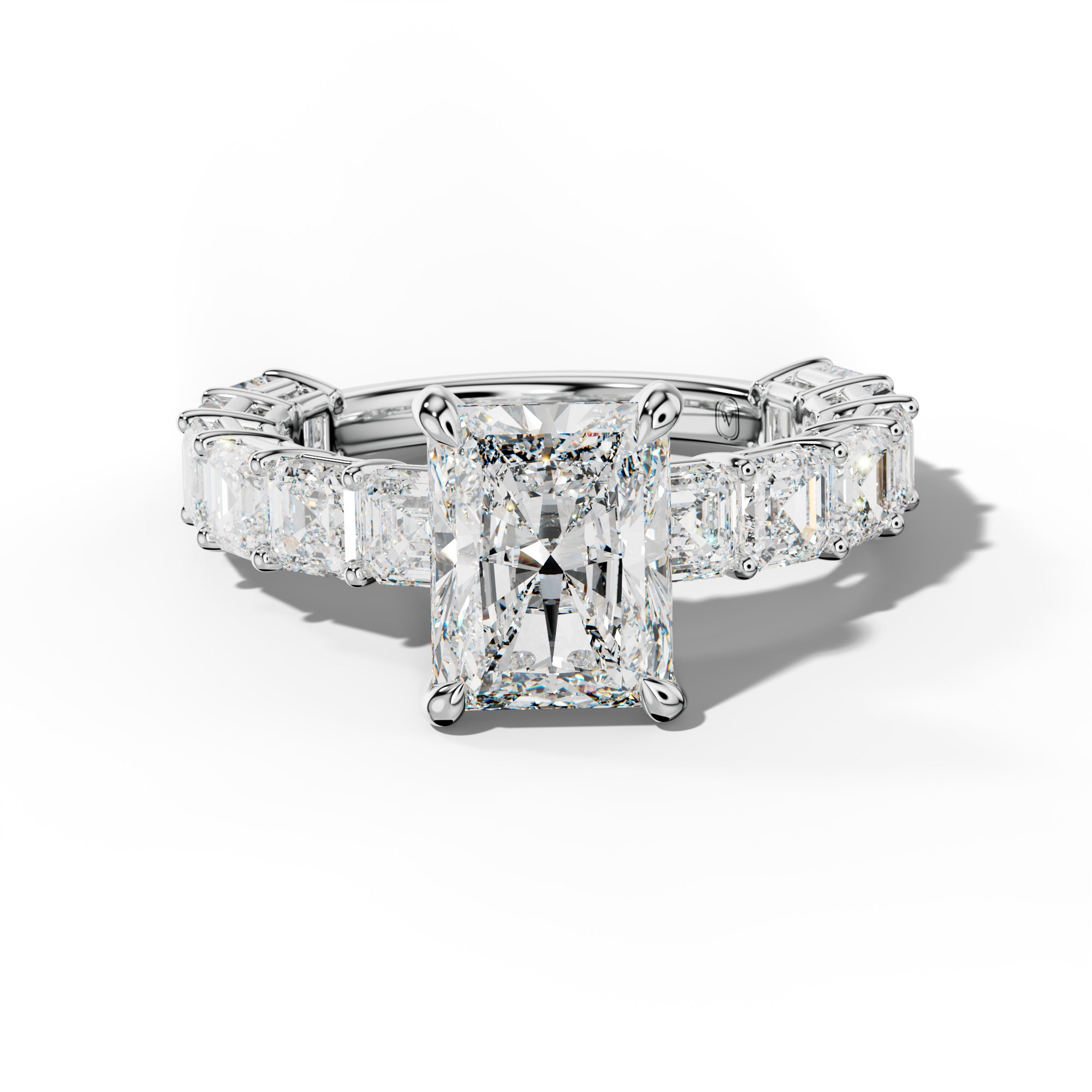 Demi Radiant Diamond Engagement Ring With Asscher Side Stones