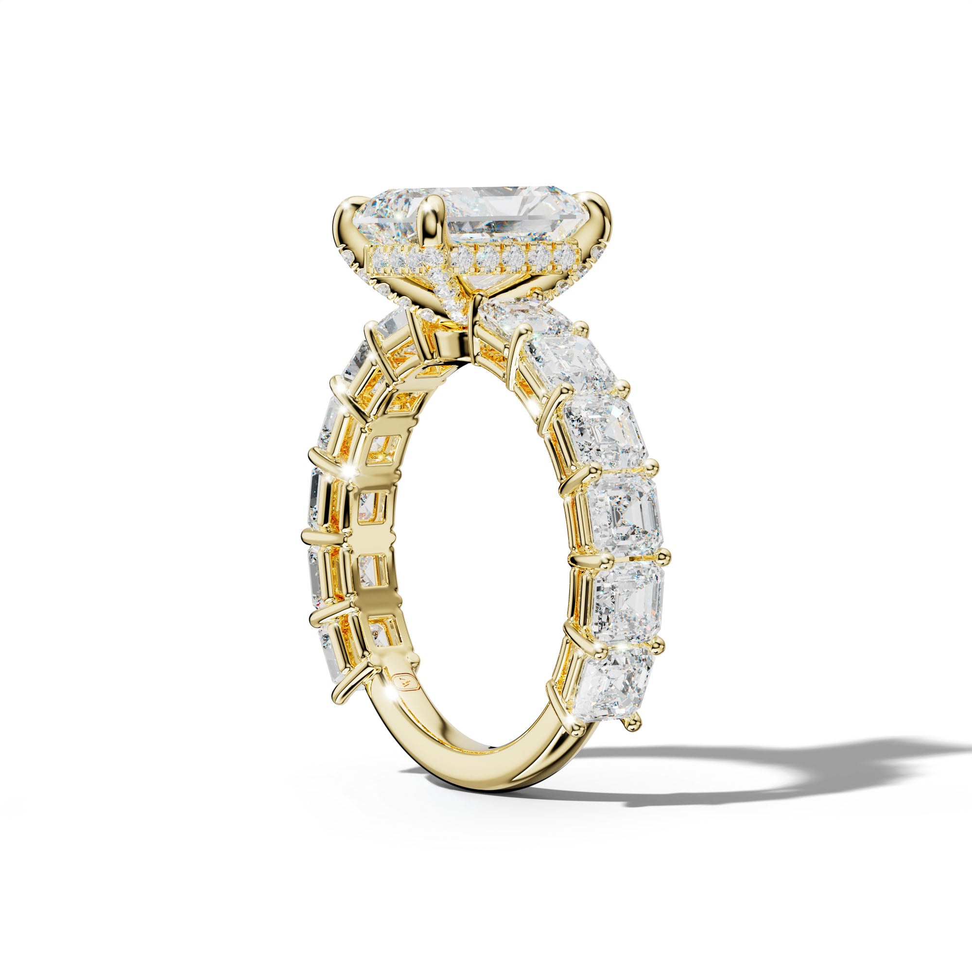 Demi Radiant Diamond Engagement Ring With Asscher Side Stones
