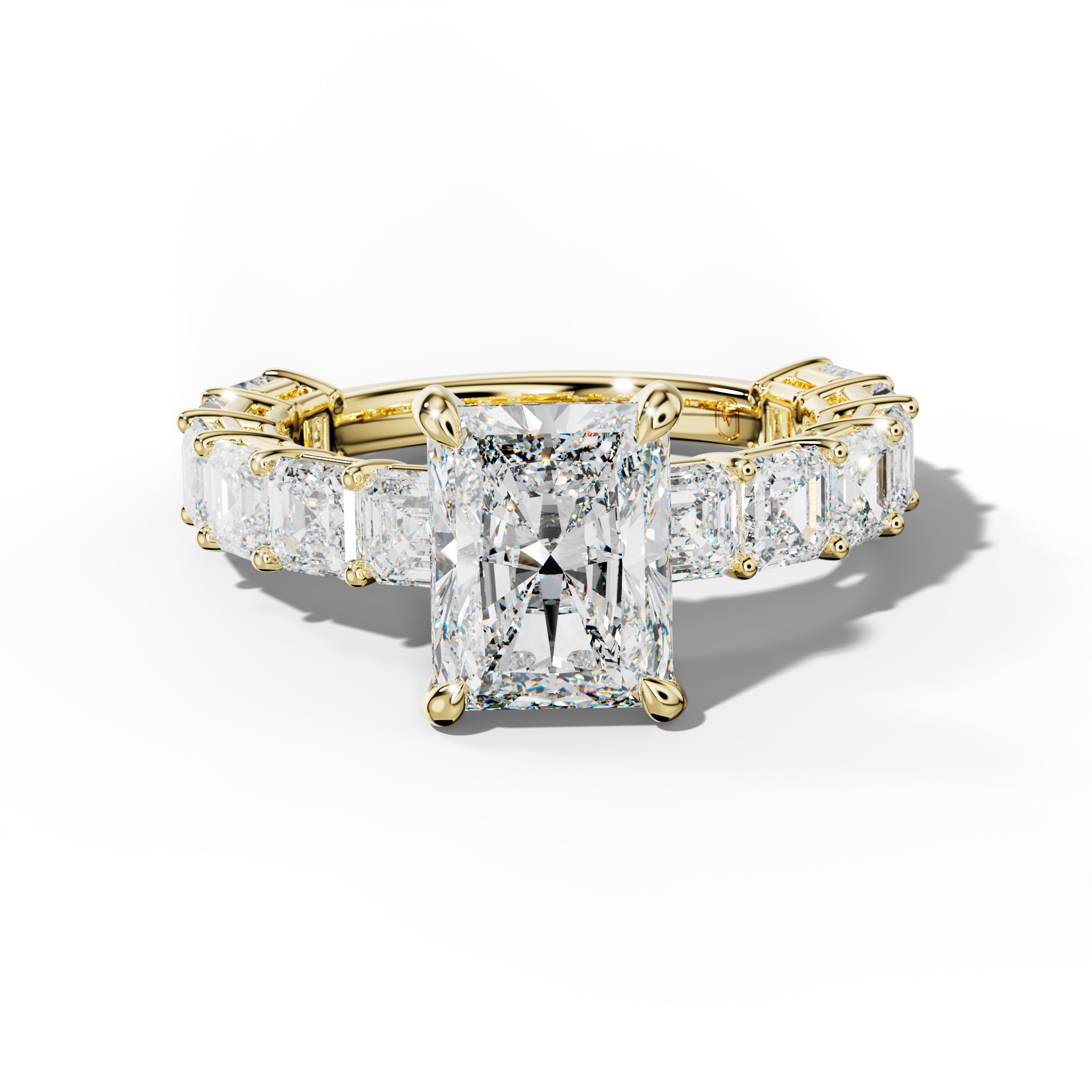 Demi Radiant Diamond Engagement Ring With Asscher Side Stones
