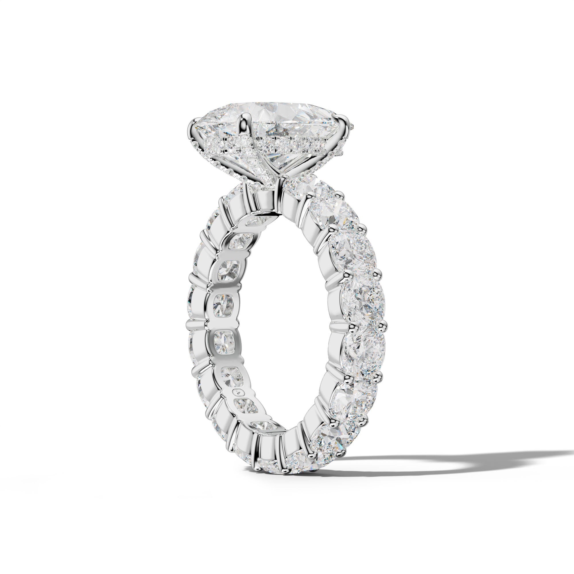 Teagan Pear Shape Engagement Ring With Cushion Side Stones