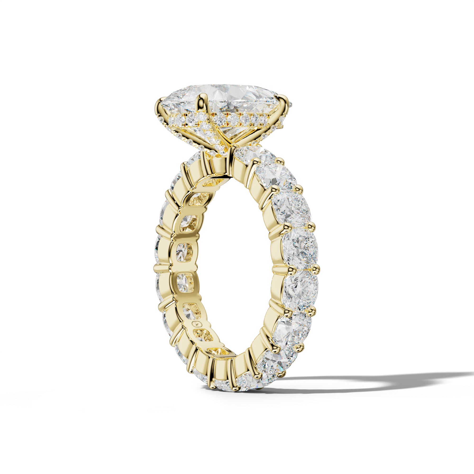 Teagan Pear Shape Engagement Ring With Cushion Side Stones