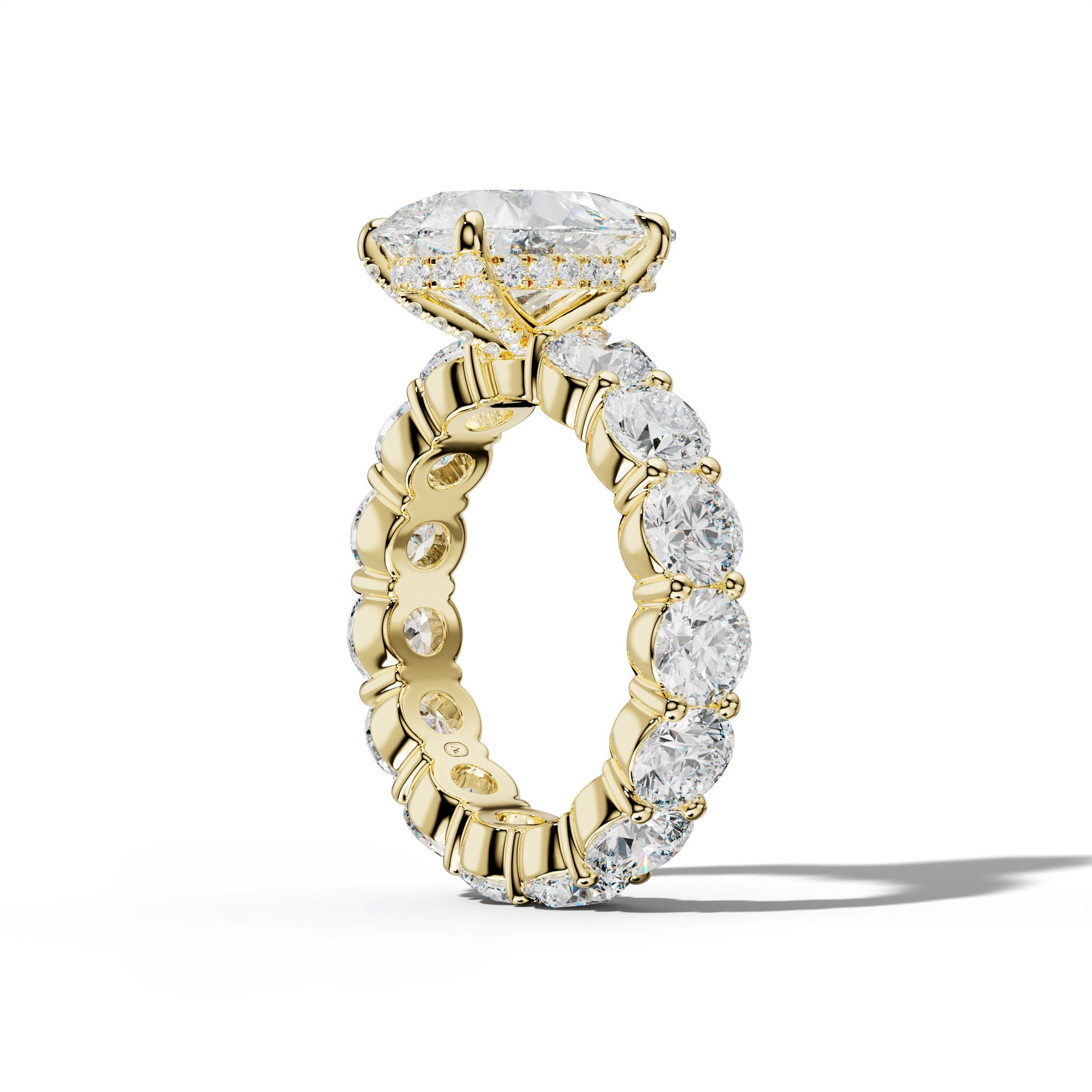 Fernanda Pear Shape Engagement Ring With Round Side Stones