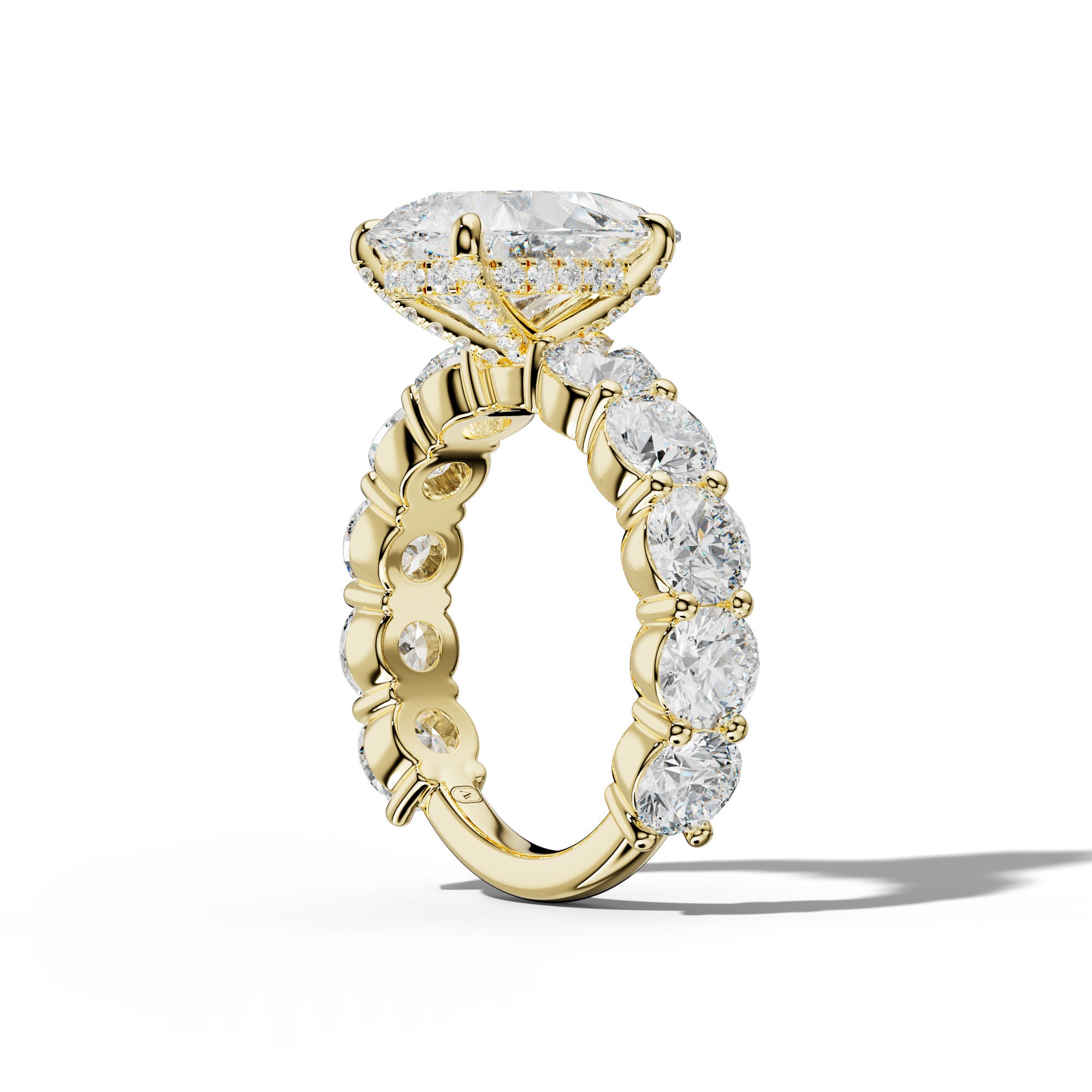 Marley Pear Shape Engagement Ring With Round Side Stones