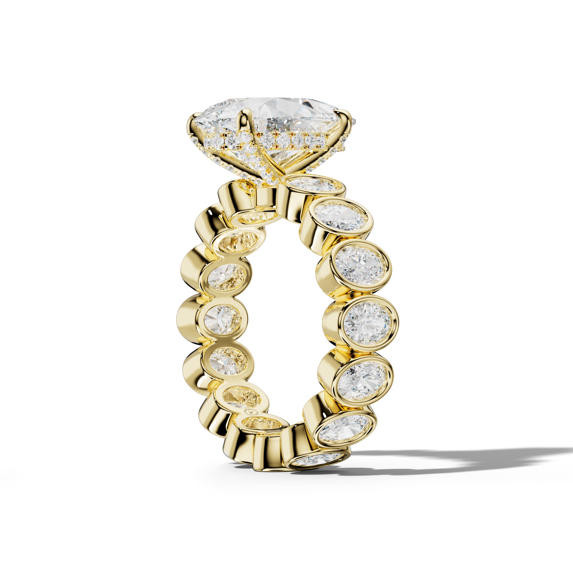 Brielle Pear Shape Engagement Ring With Oval Side Stones