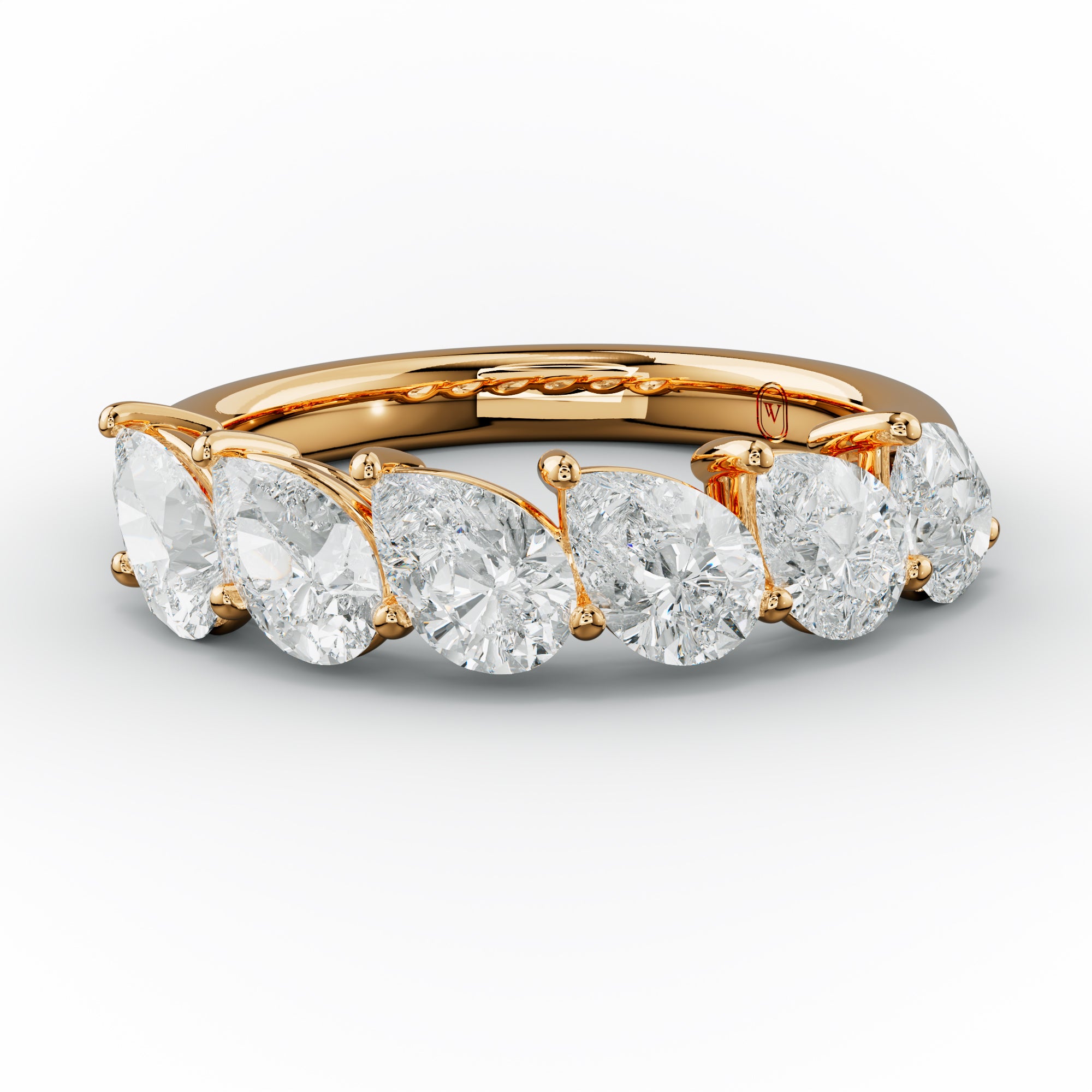 2.0 Carat Slanted Pear Diamond Anniversary Band