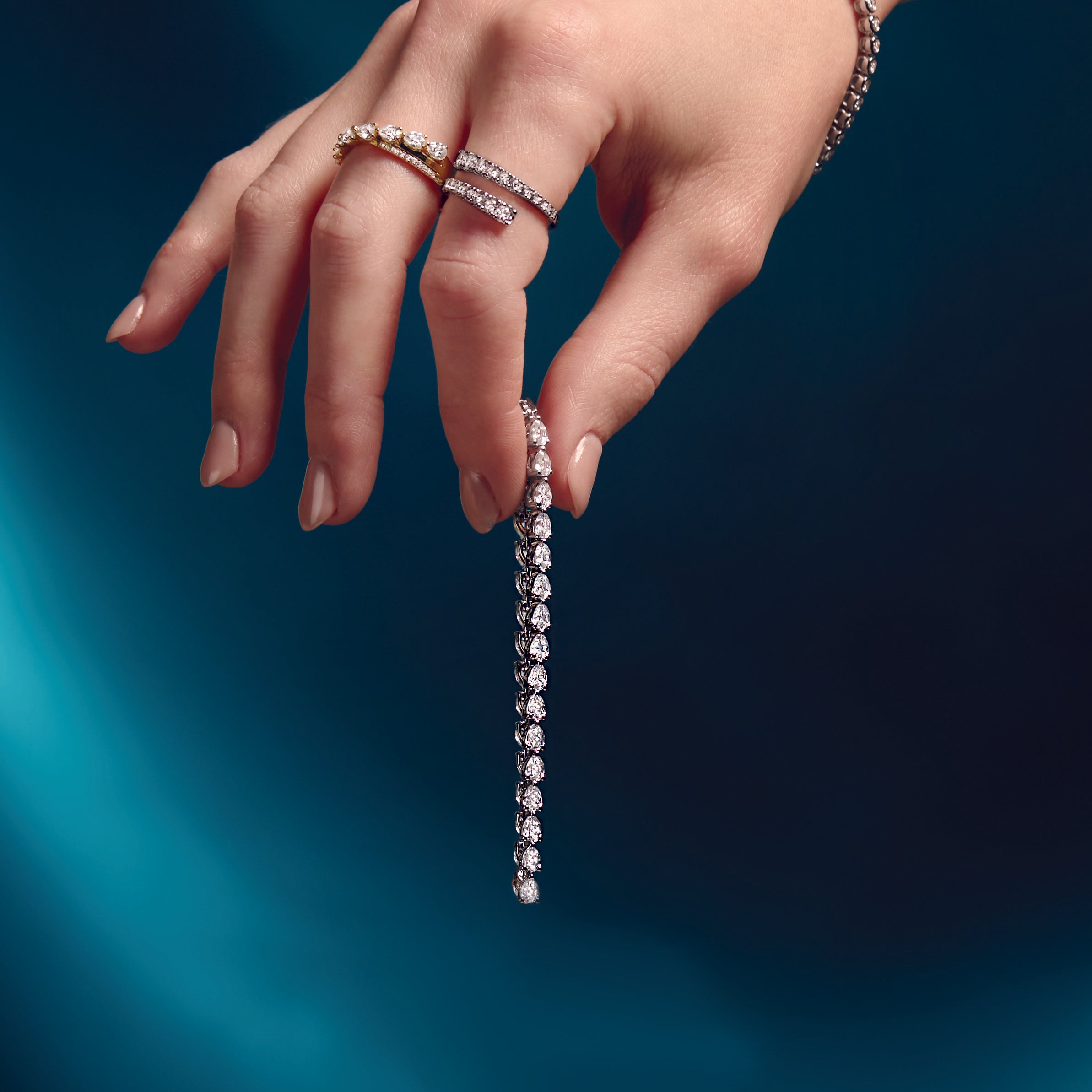 6.5 ct. Pear Shape Diamond Tennis Bracelet-VIRABYANI