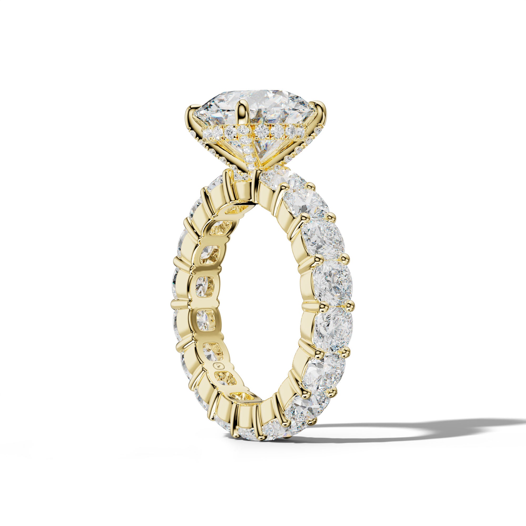 Teagan Round Diamond Engagement Ring With Cushion Side Stones