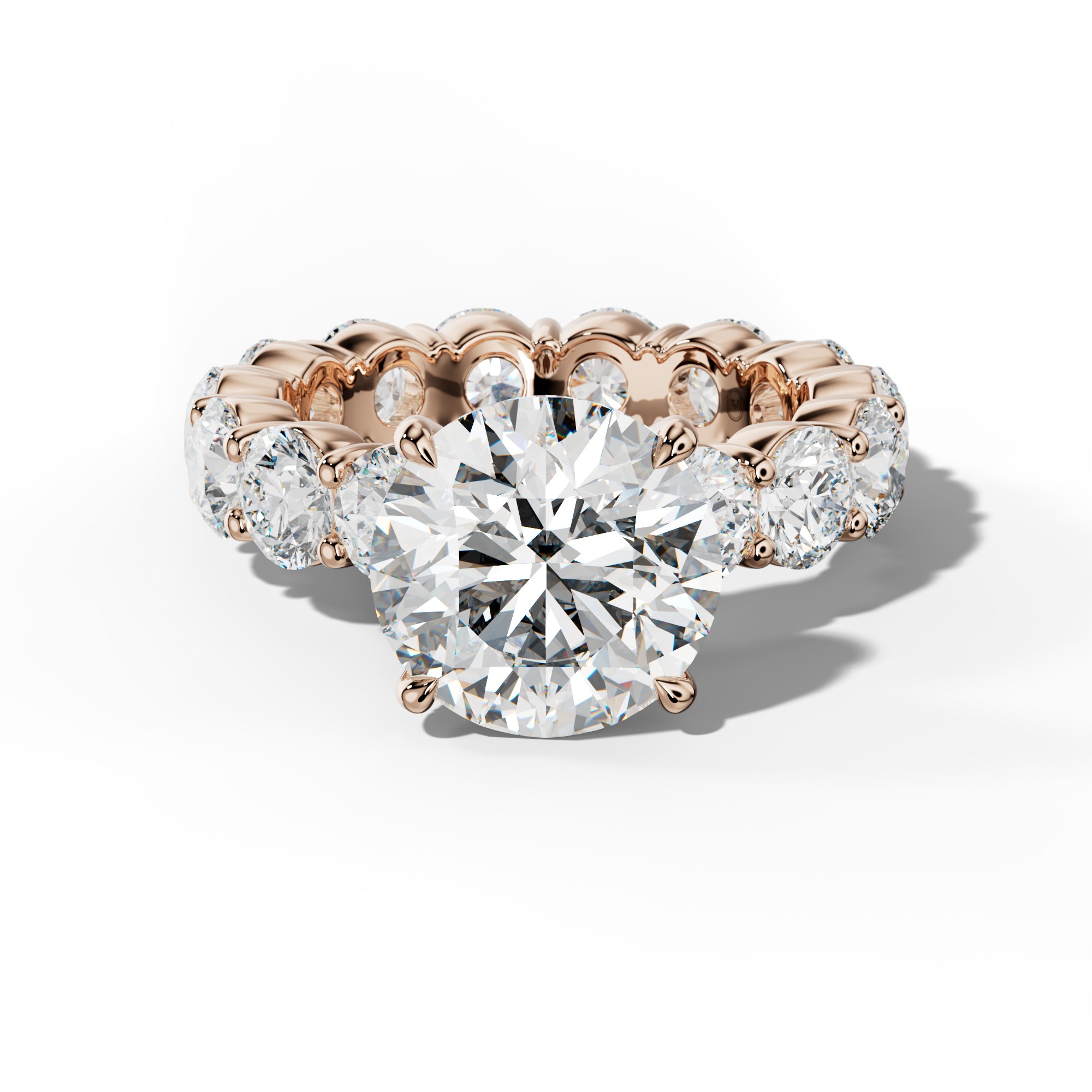 Fernanda Round Diamond Engagement Ring With Round Side Stones