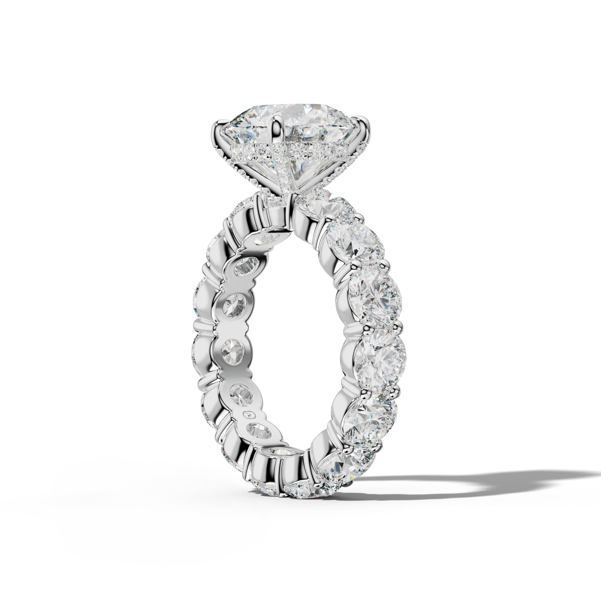 Fernanda Round Diamond Engagement Ring With Round Side Stones