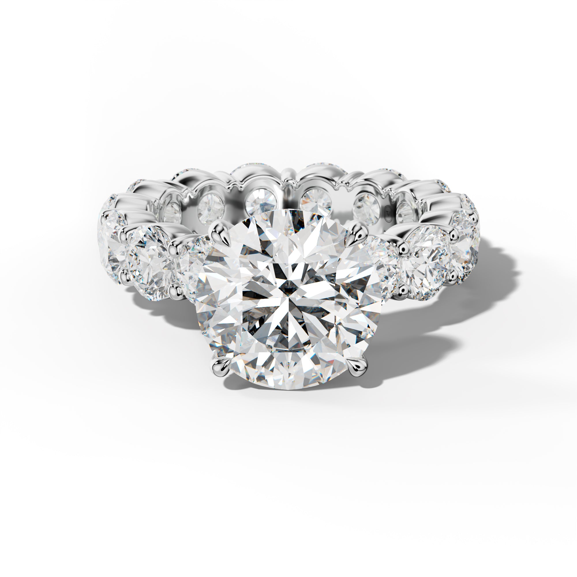 Fernanda Round Diamond Engagement Ring With Round Side Stones