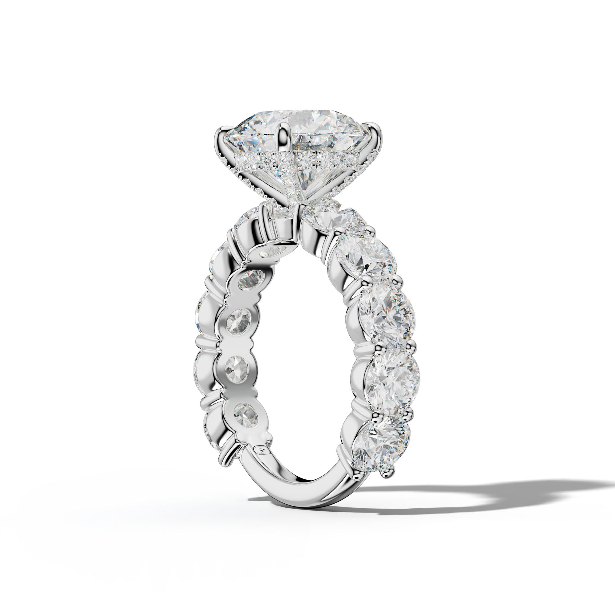 Marley Round Diamond Engagement Ring With Round Side Stones