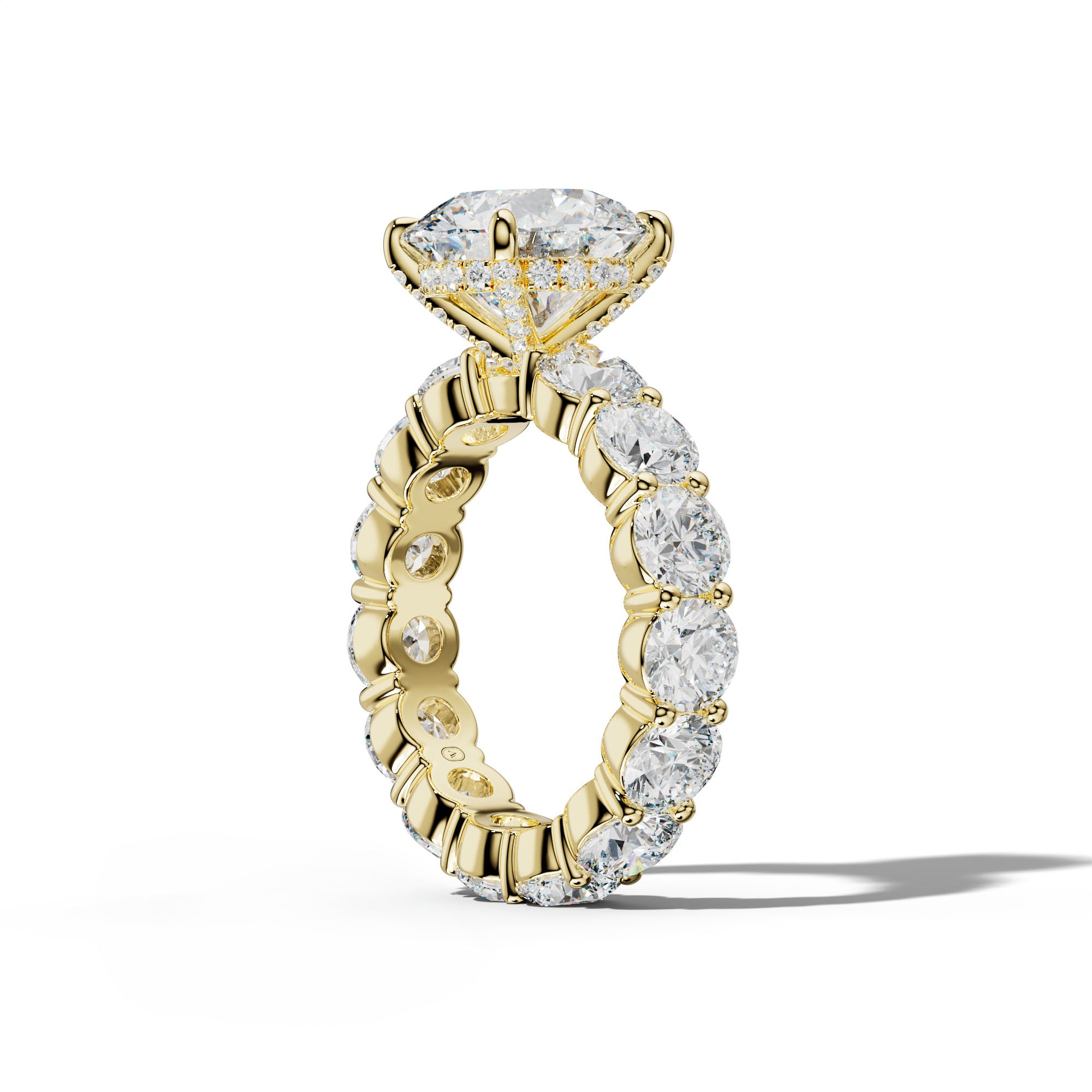 Fernanda Round Diamond Engagement Ring With Round Side Stones