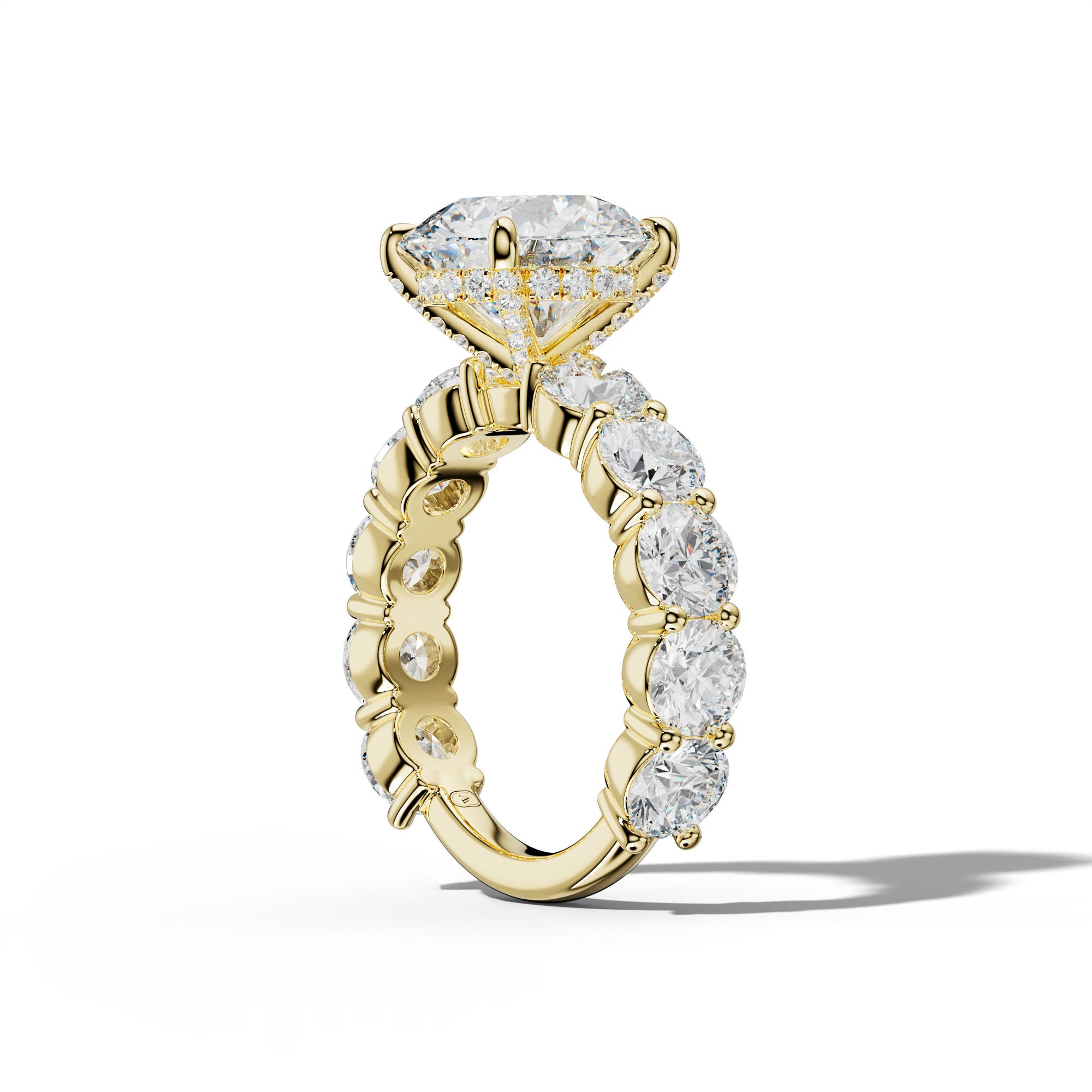Marley Round Diamond Engagement Ring With Round Side Stones