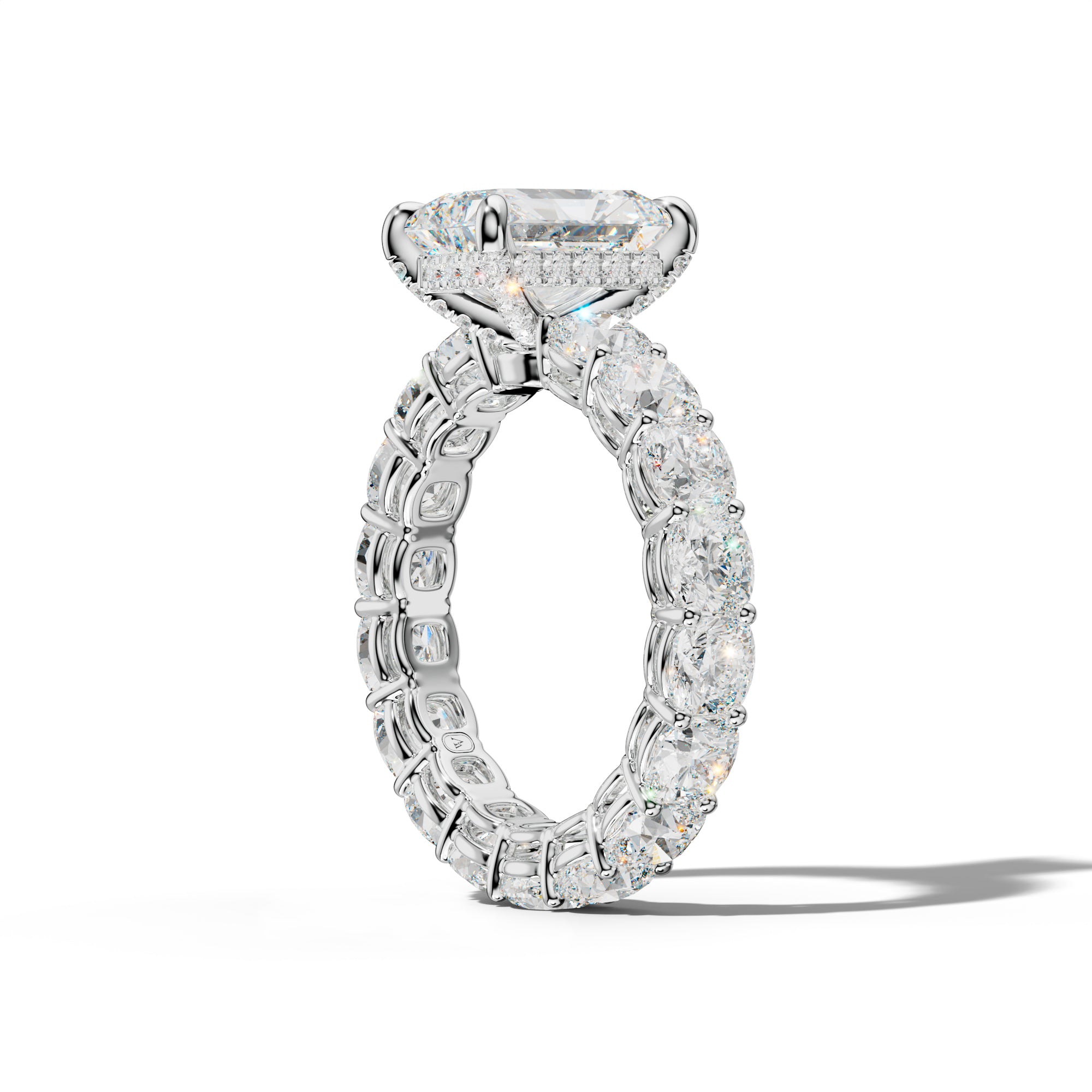 Celine Radiant Diamond Engagement Ring With Cushion Side Stones