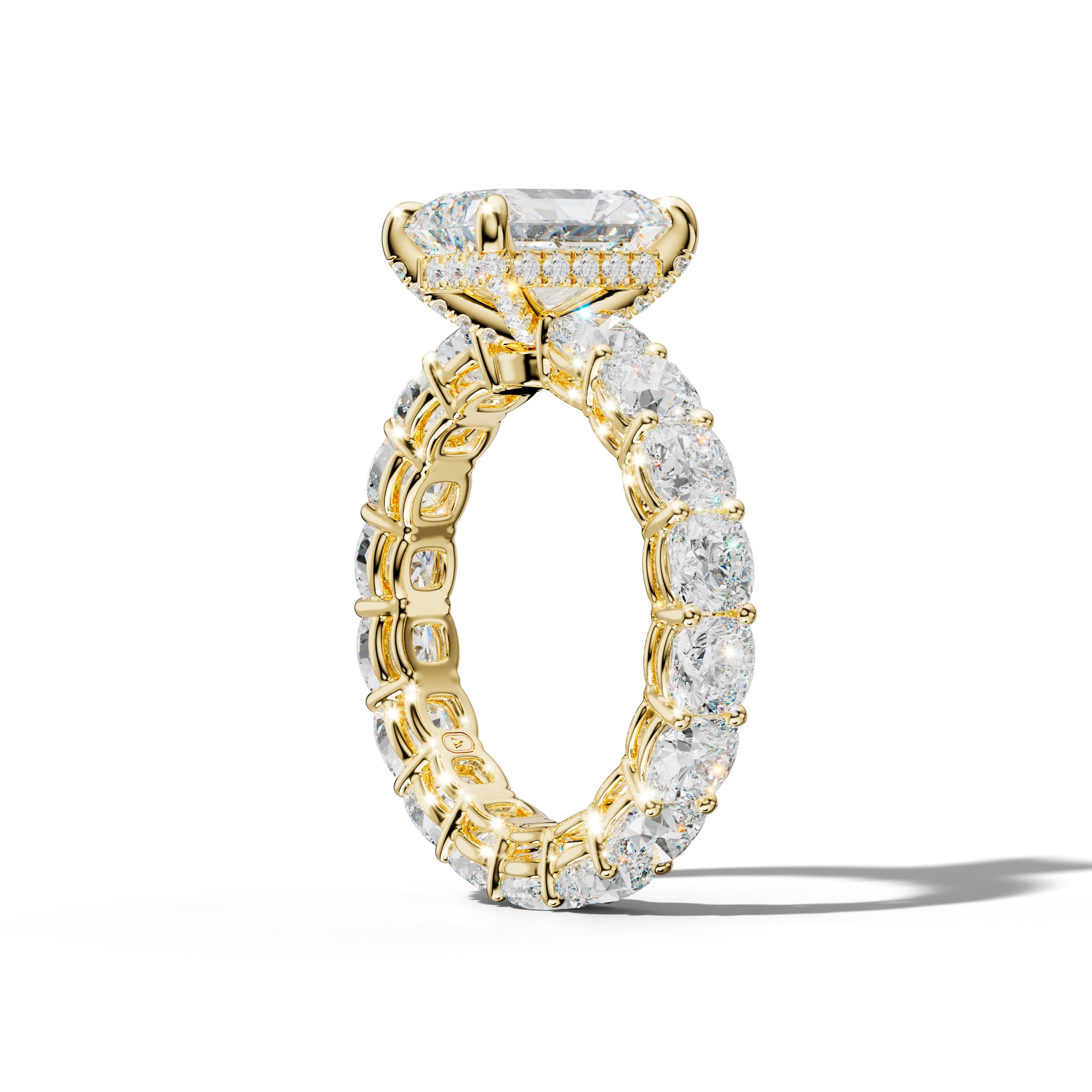 Celine Radiant Diamond Engagement Ring With Cushion Side Stones