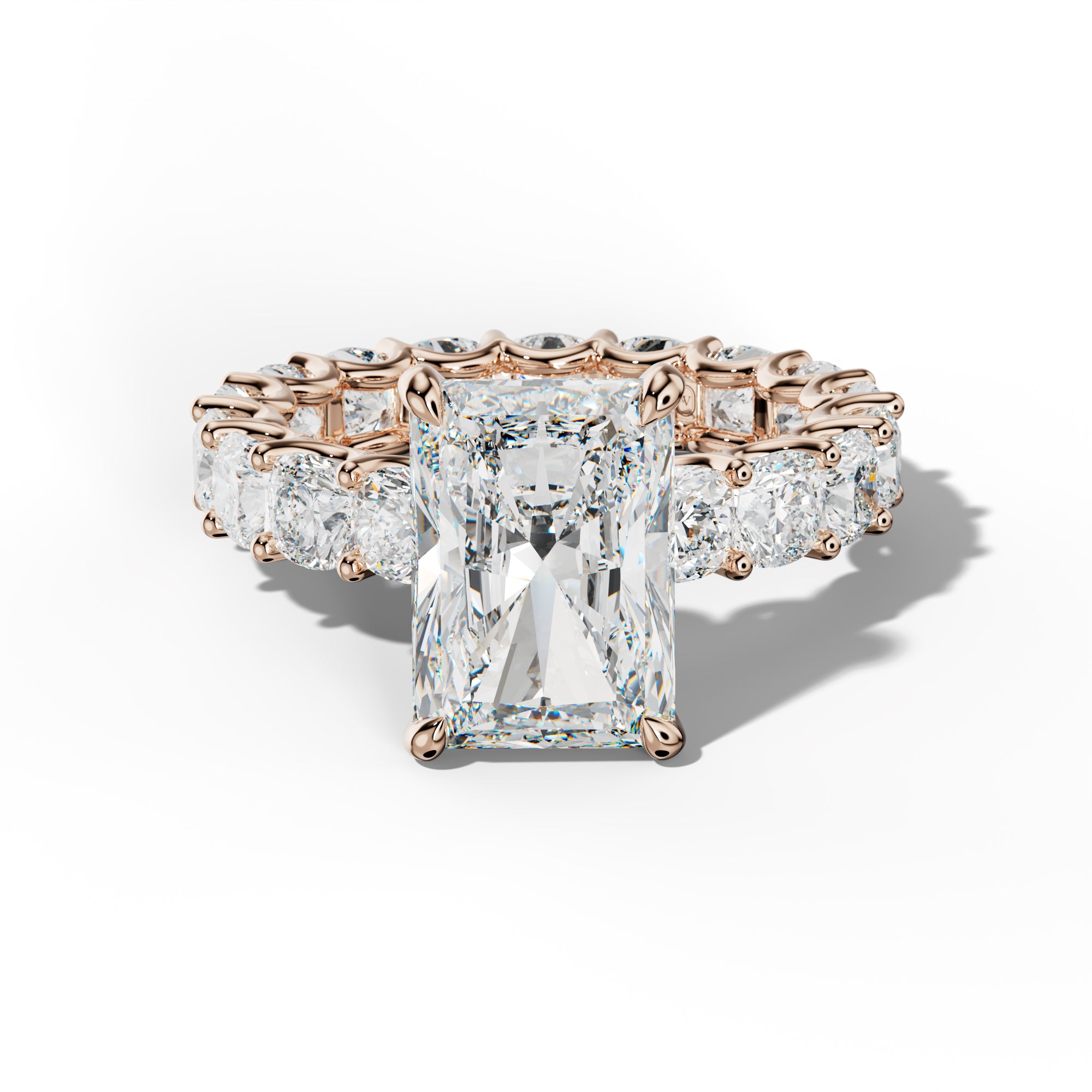 Karla Radiant Diamond Engagement Ring With Cushion Side Stones
