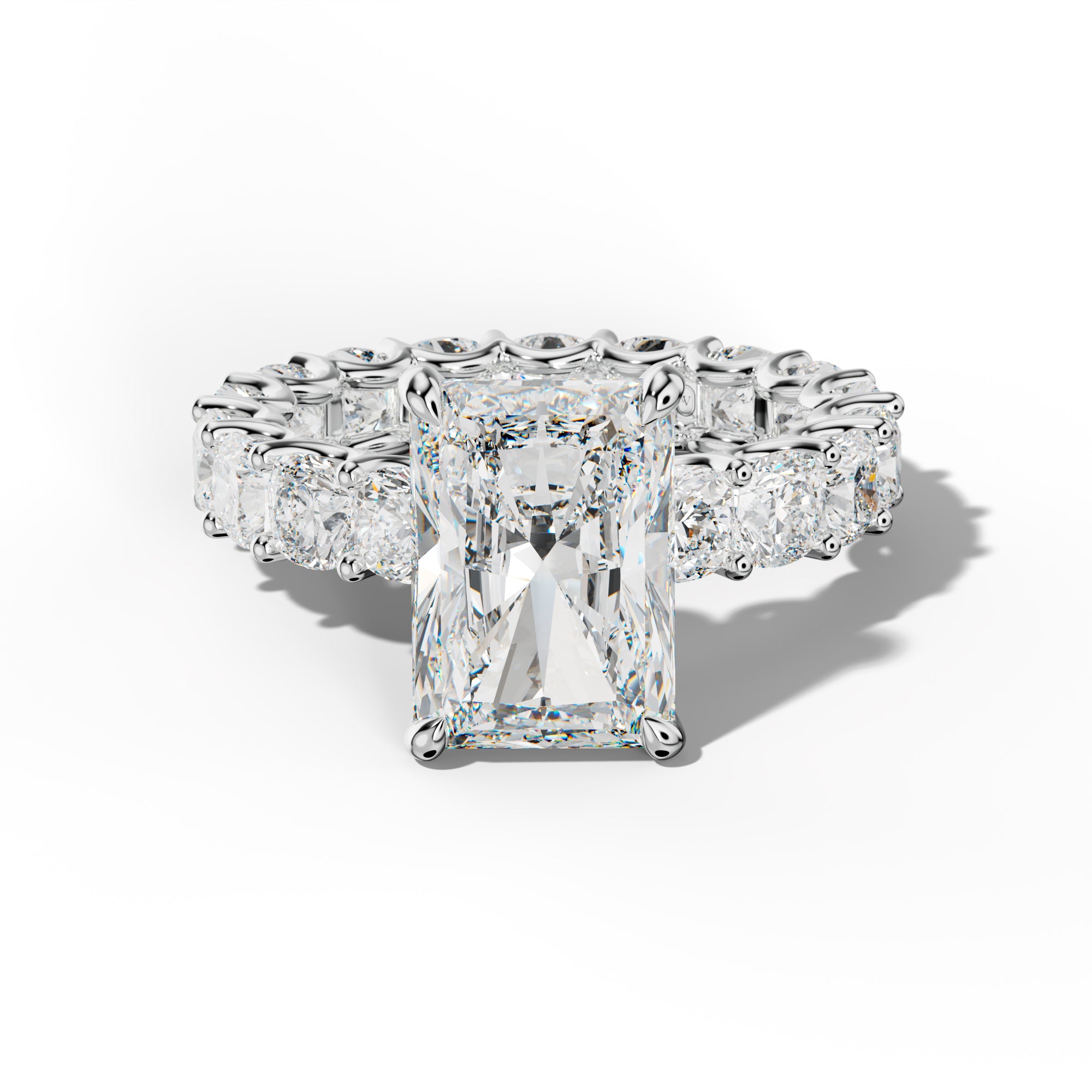 Karla Radiant Diamond Engagement Ring With Cushion Side Stones