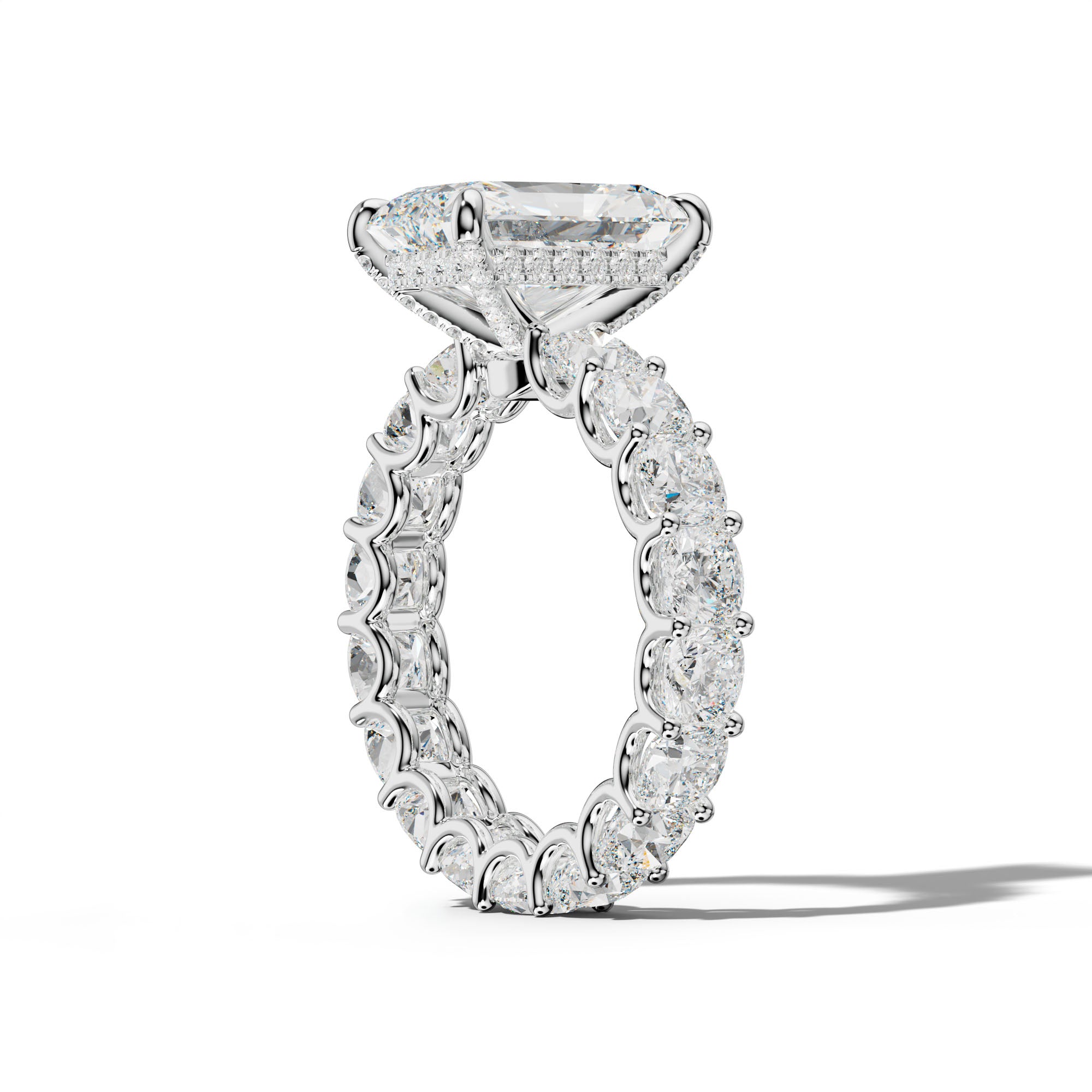 Karla Radiant Diamond Engagement Ring With Cushion Side Stones