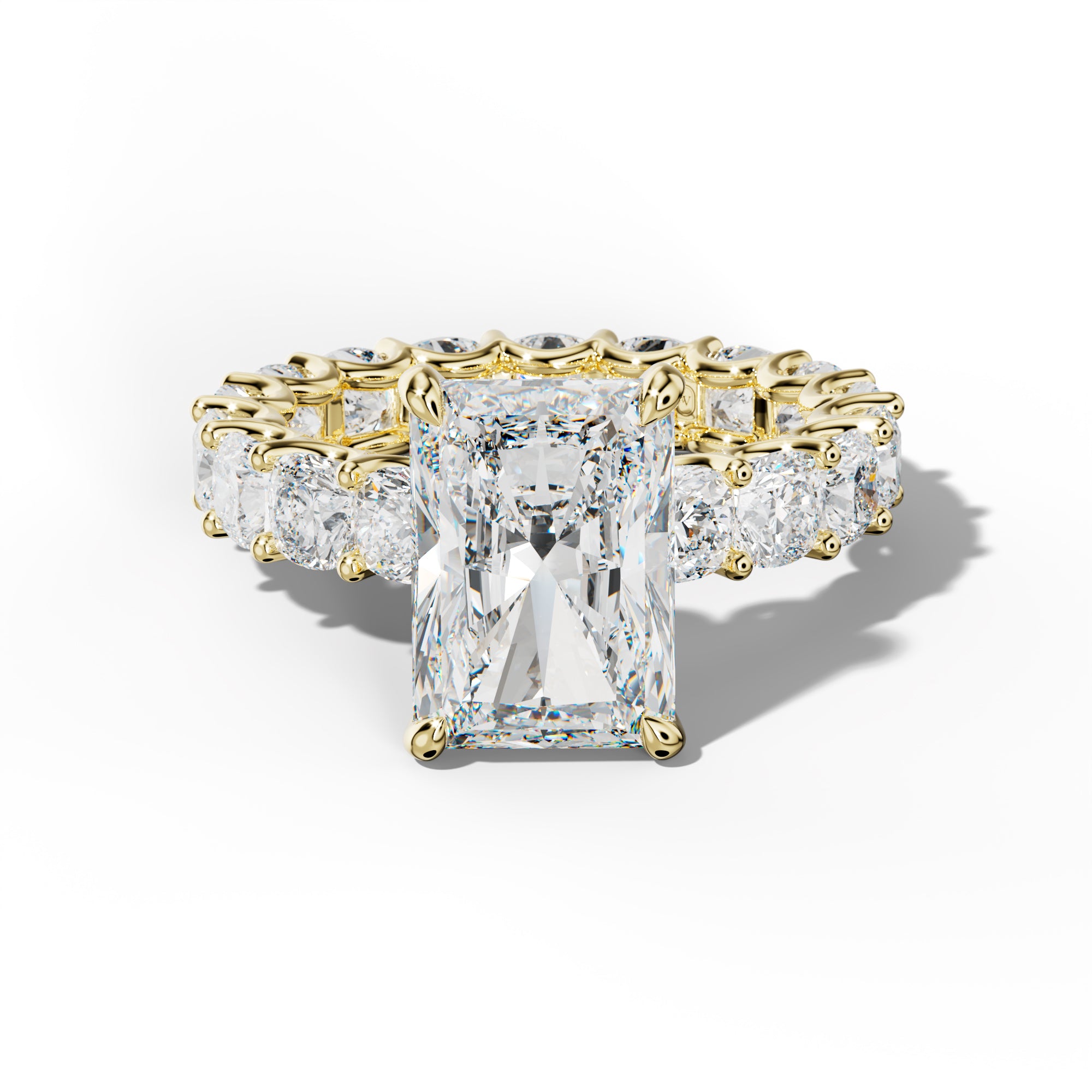 Karla Radiant Diamond Engagement Ring With Cushion Side Stones