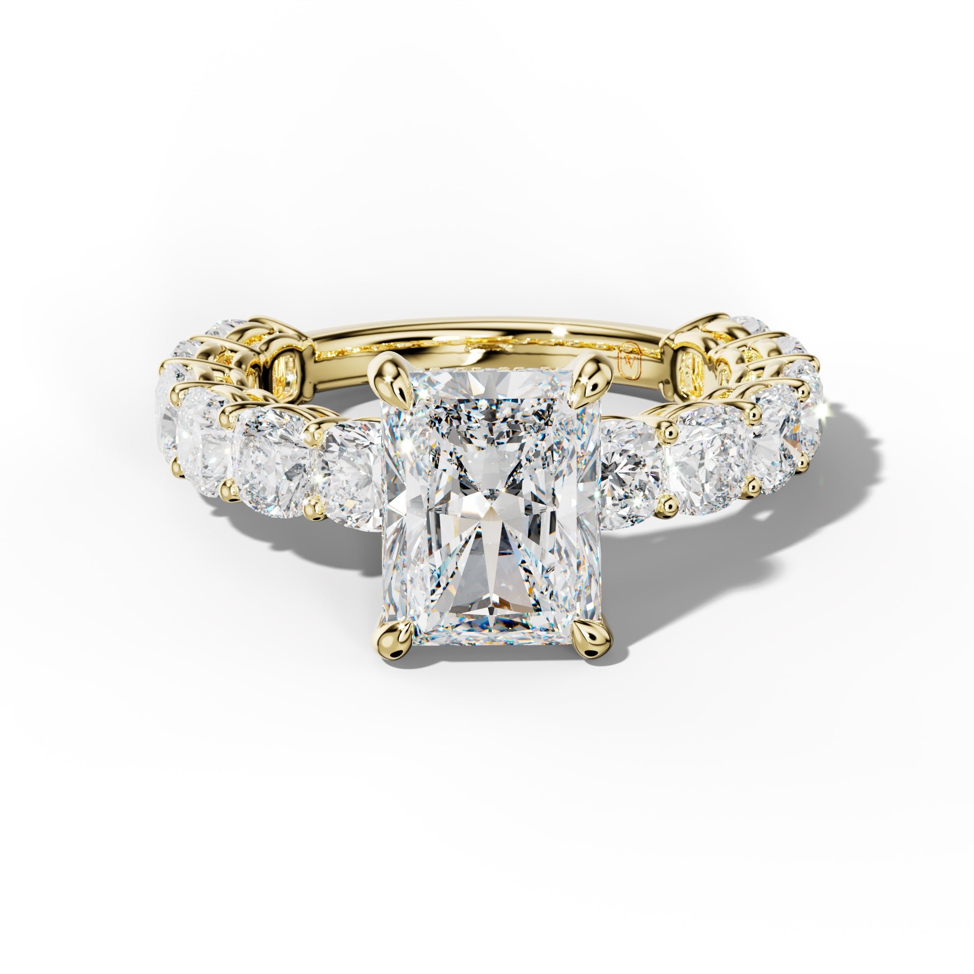 Bailey Radiant Diamond Engagement Ring With Cushion Side Stones