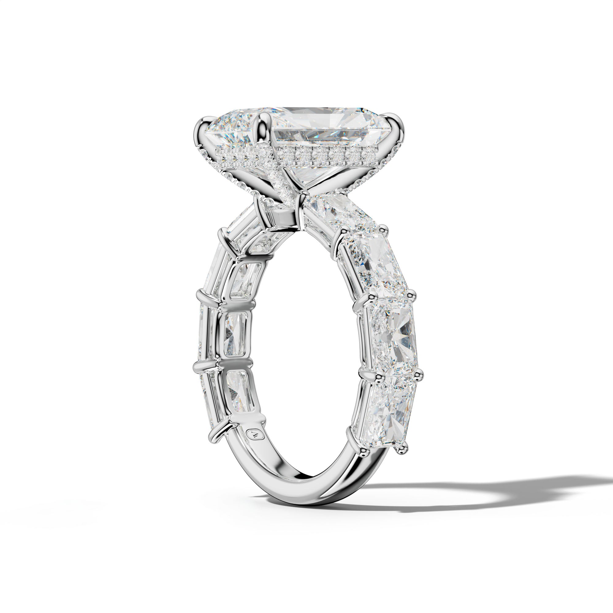 Raelynn Radiant Diamond Engagement Ring With East West Radiant Side Stones