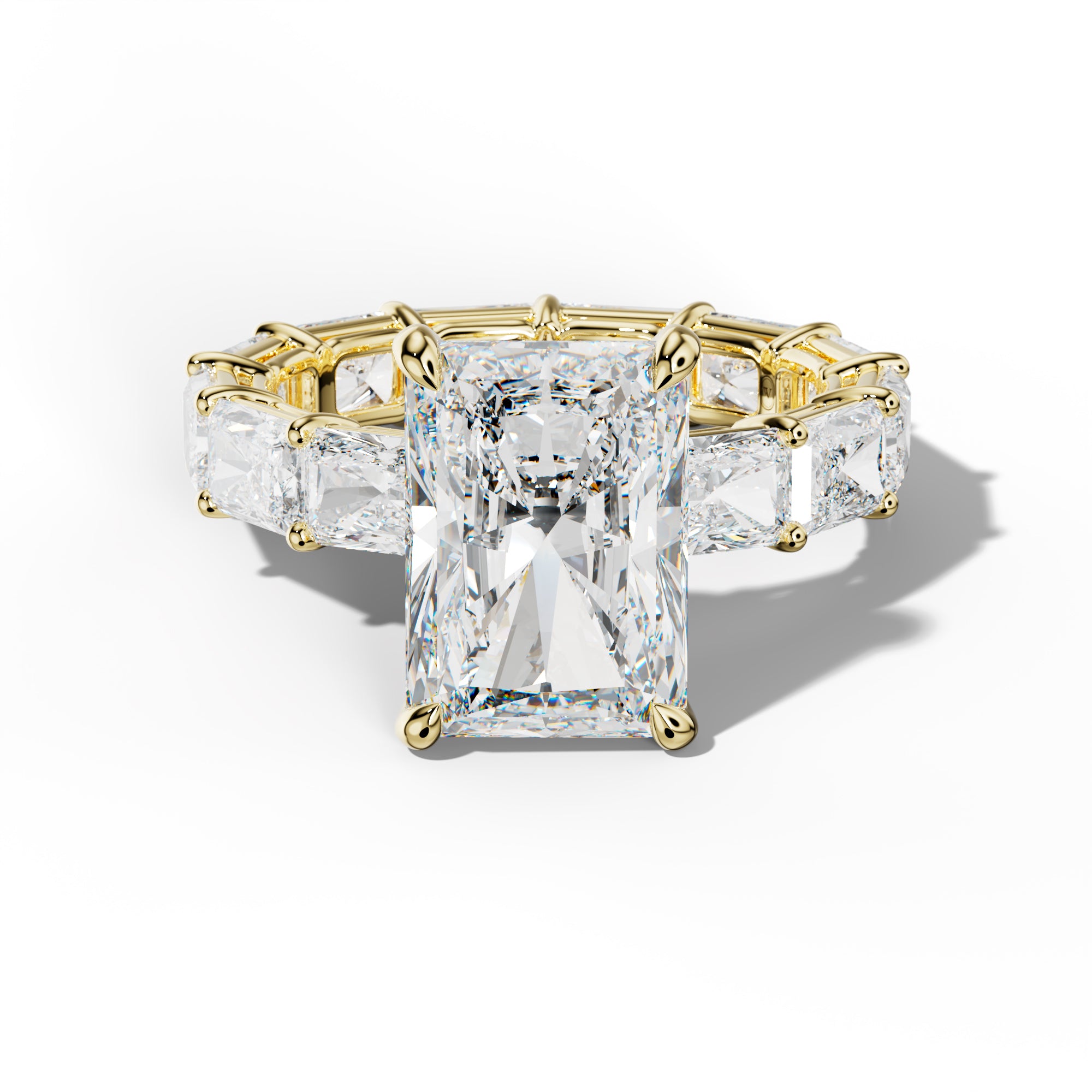 Mavis Radiant Diamond Engagement Ring With East West Radiant Side Stones