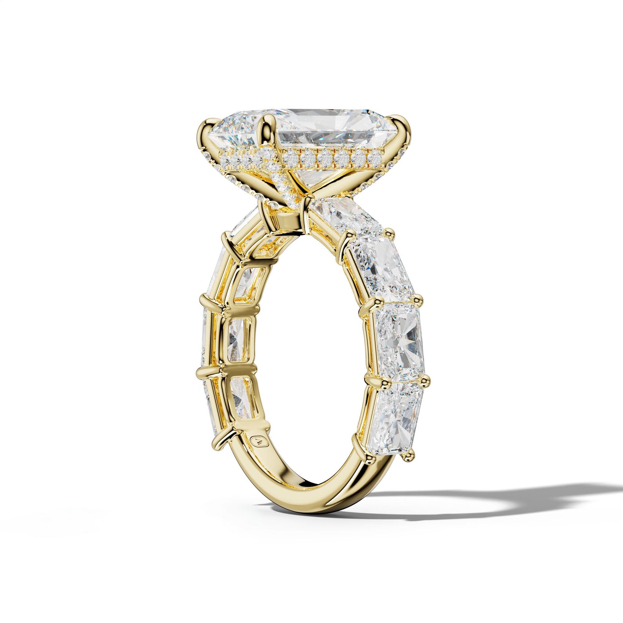 Raelynn Radiant Diamond Engagement Ring With East West Radiant Side Stones