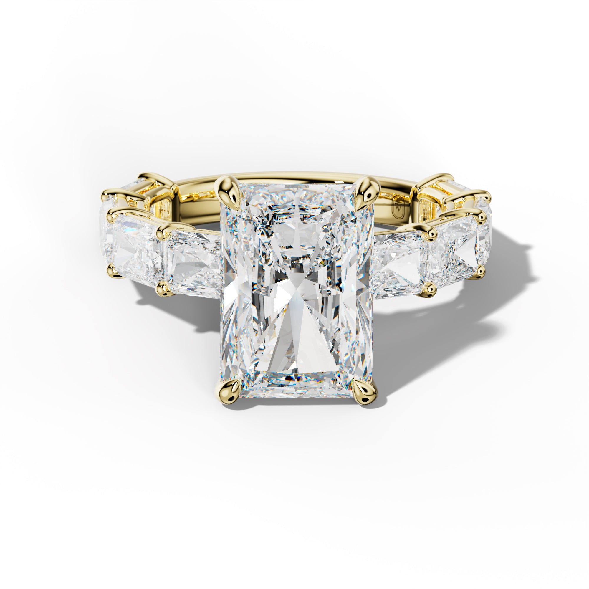 Raelynn Radiant Diamond Engagement Ring With East West Radiant Side Stones