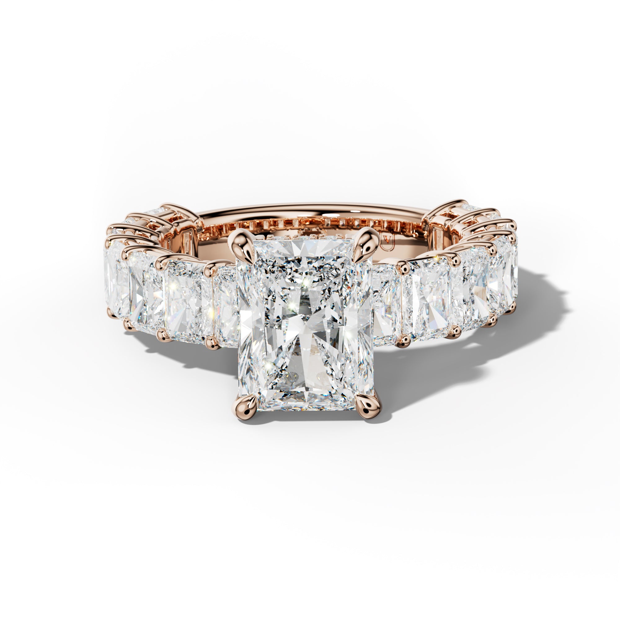 Naomi Radiant Diamond Engagement Ring With Radiant Side Stones