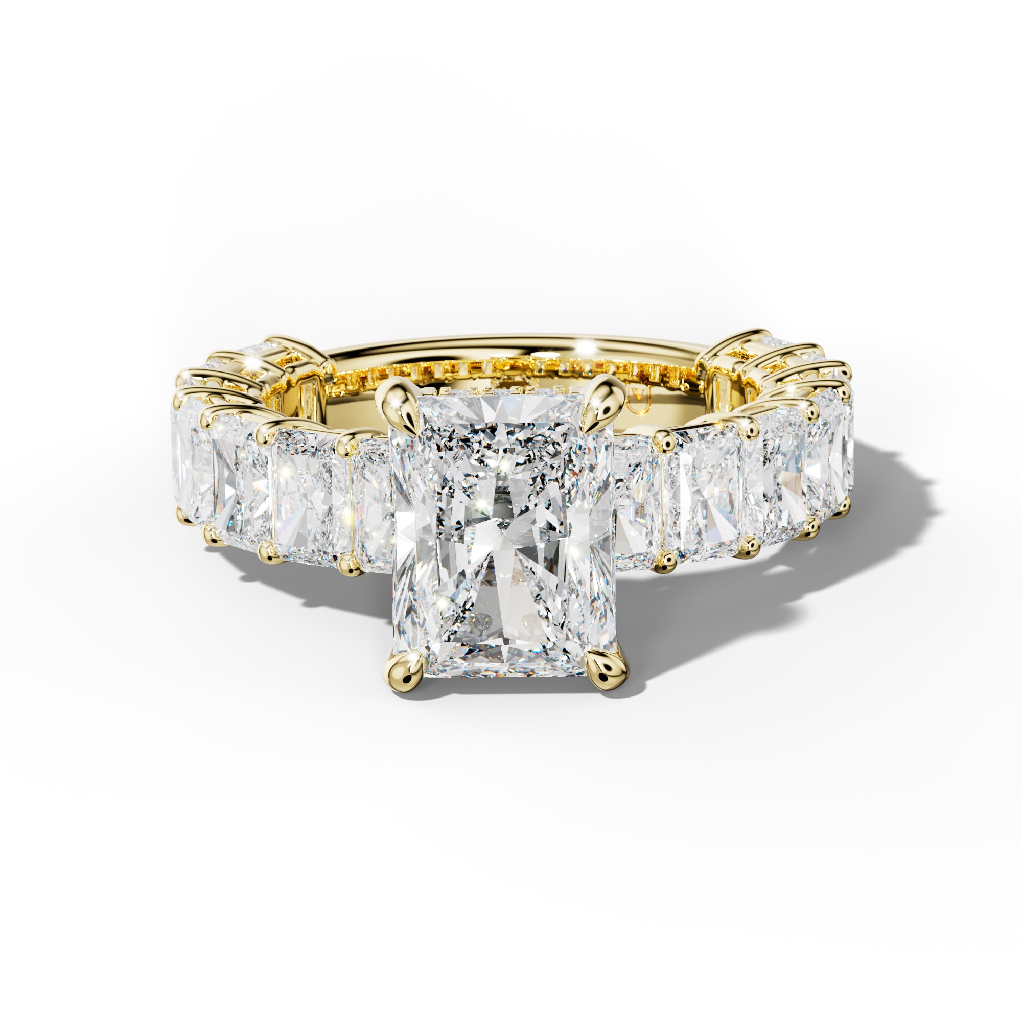 Naomi Radiant Diamond Engagement Ring With Radiant Side Stones