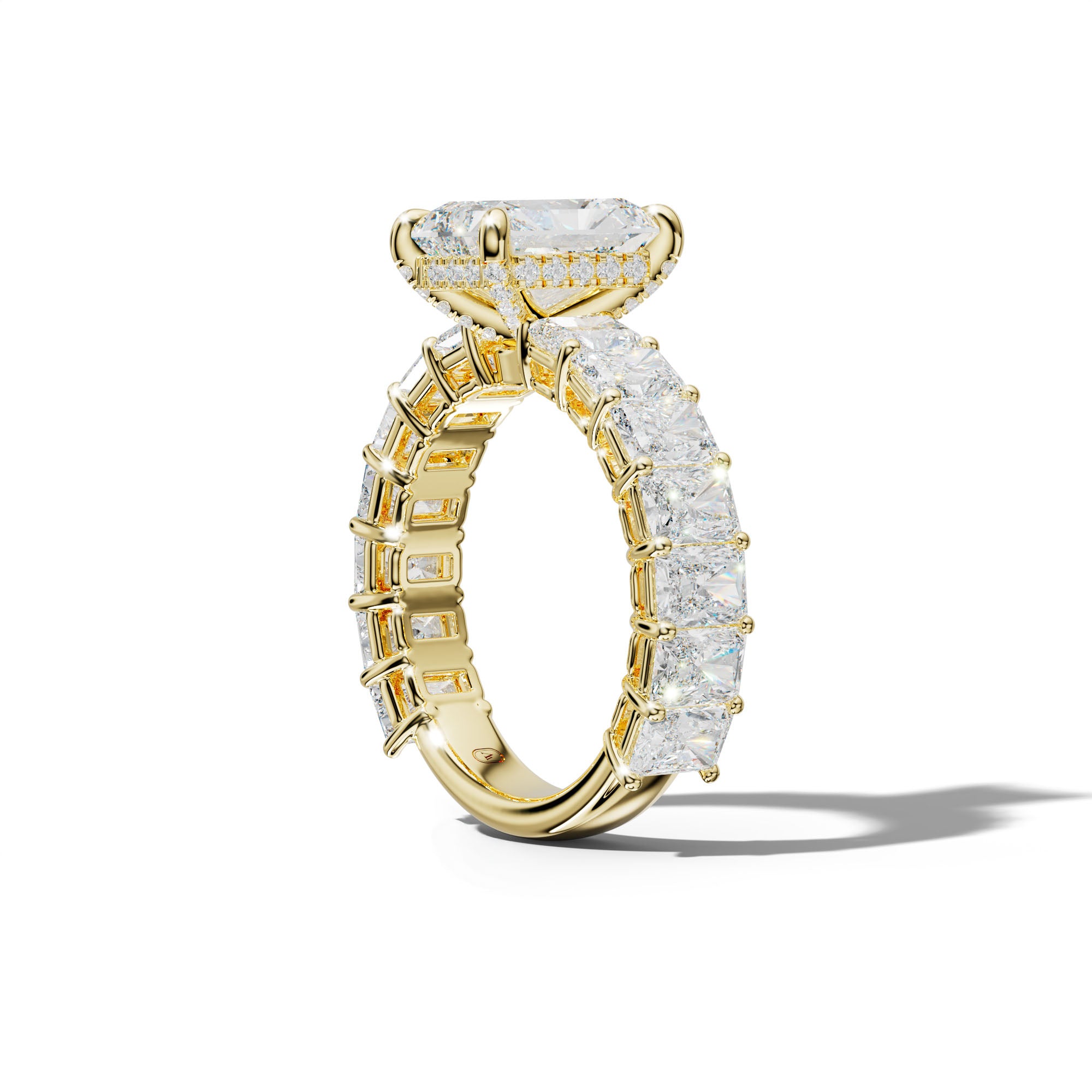 Naomi Radiant Diamond Engagement Ring With Radiant Side Stones