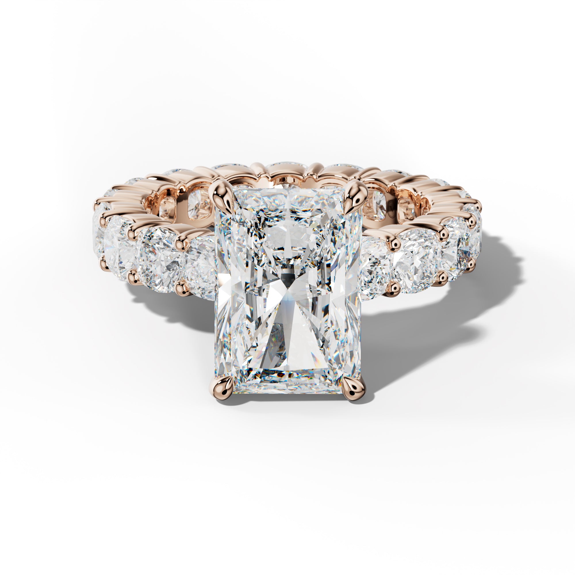 Teagan Radiant Diamond Engagement Ring With Cushion Side Stones