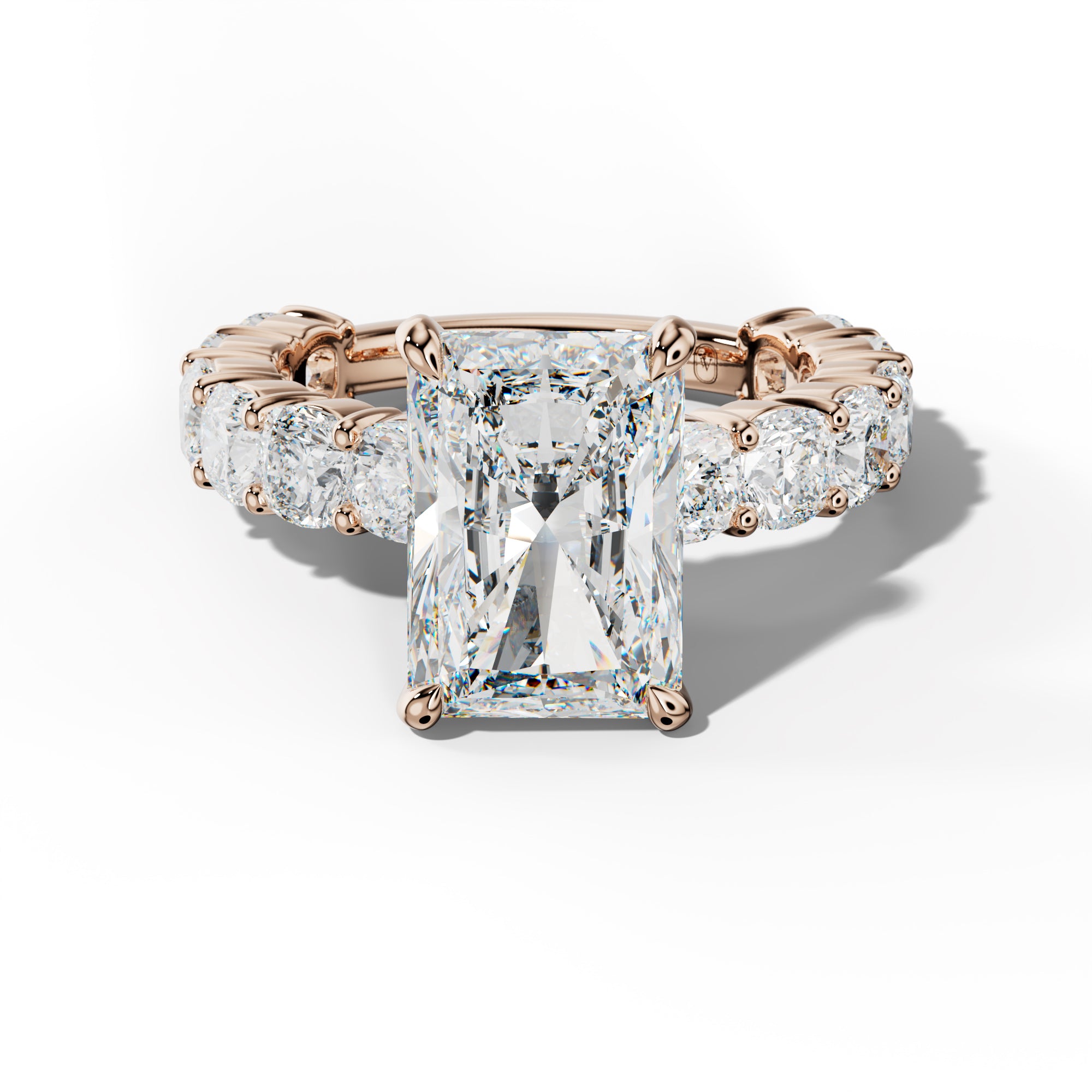 Scottie Radiant Diamond Engagement Ring With Cushion Side Stones