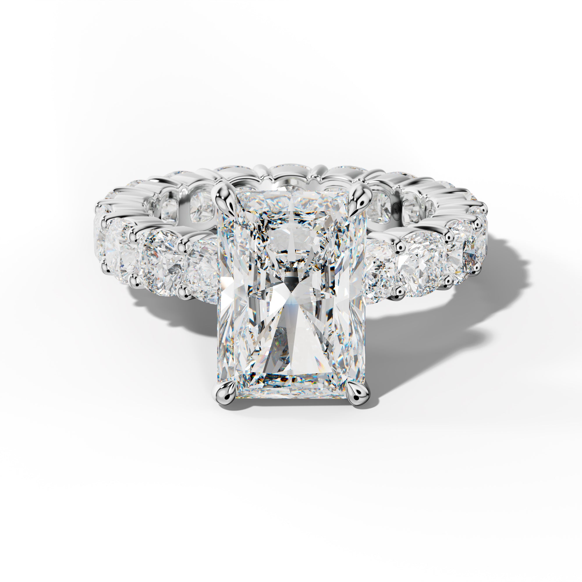 Teagan Radiant Diamond Engagement Ring With Cushion Side Stones