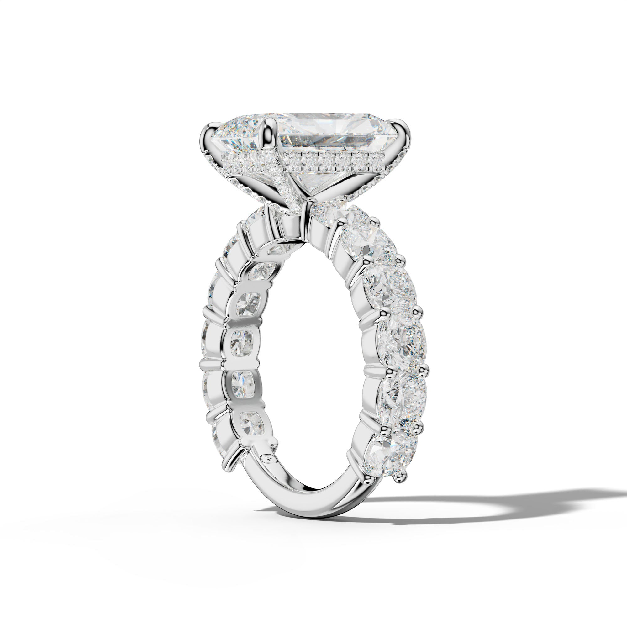 Scottie Radiant Diamond Engagement Ring With Cushion Side Stones