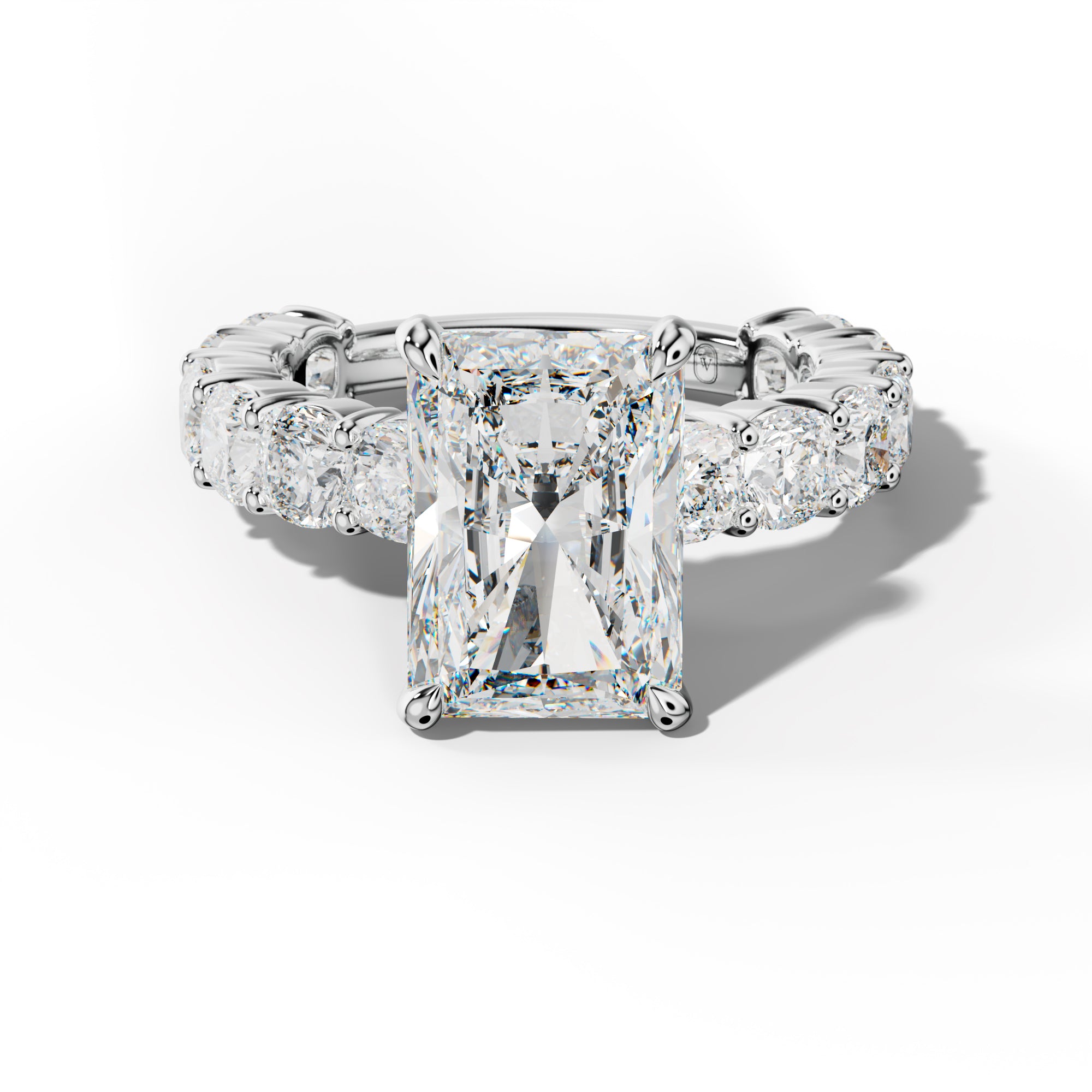 Scottie Radiant Diamond Engagement Ring With Cushion Side Stones