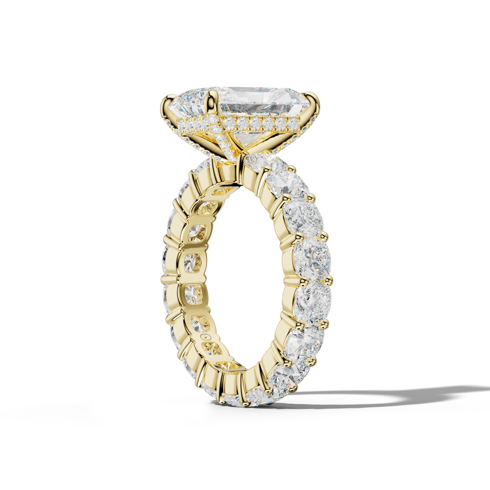 Teagan Radiant Diamond Engagement Ring With Cushion Side Stones
