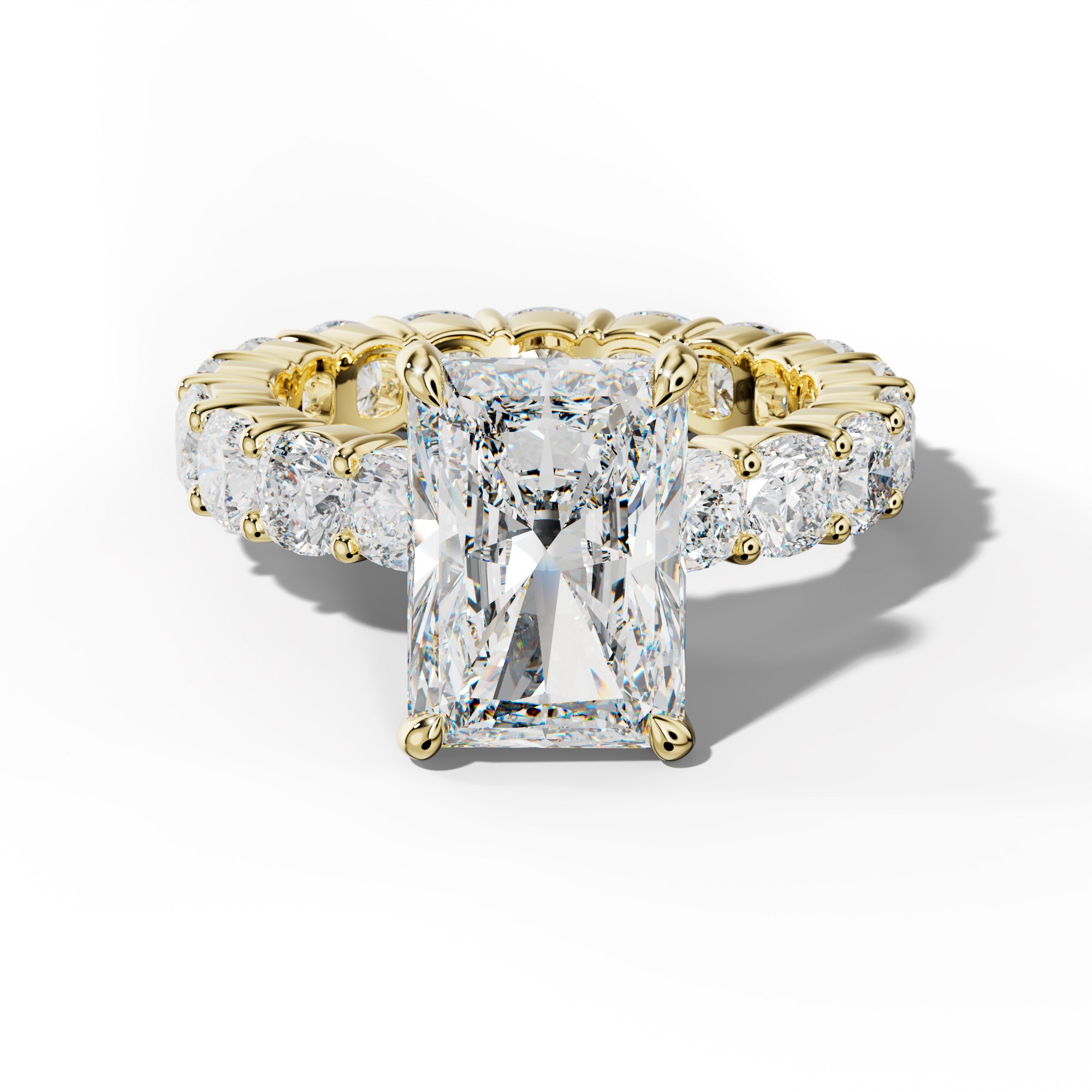Teagan Radiant Diamond Engagement Ring With Cushion Side Stones