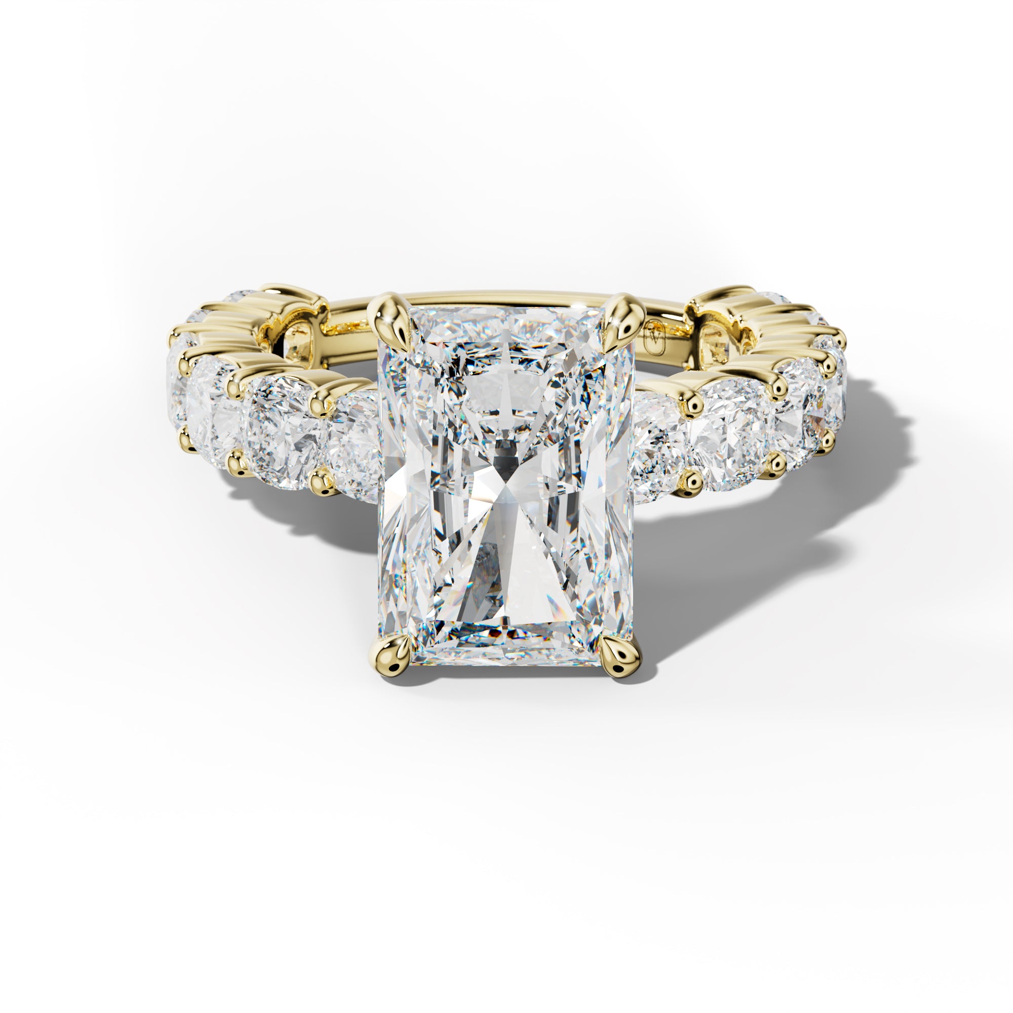 Scottie Radiant Diamond Engagement Ring With Cushion Side Stones